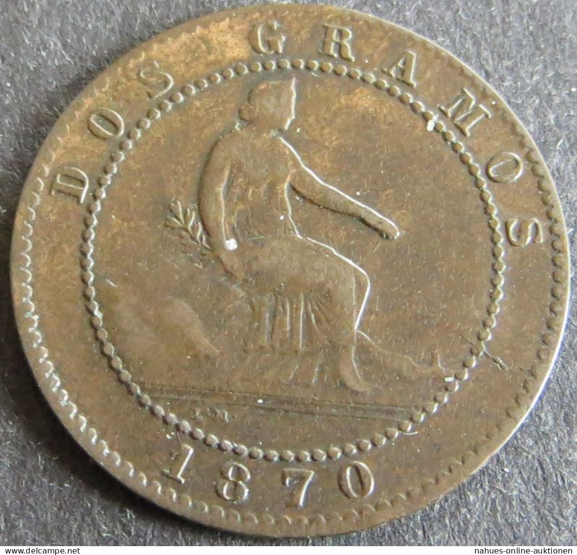 Münze Spanien 2 Centimos 1870 Schön: 141 - Andere & Zonder Classificatie