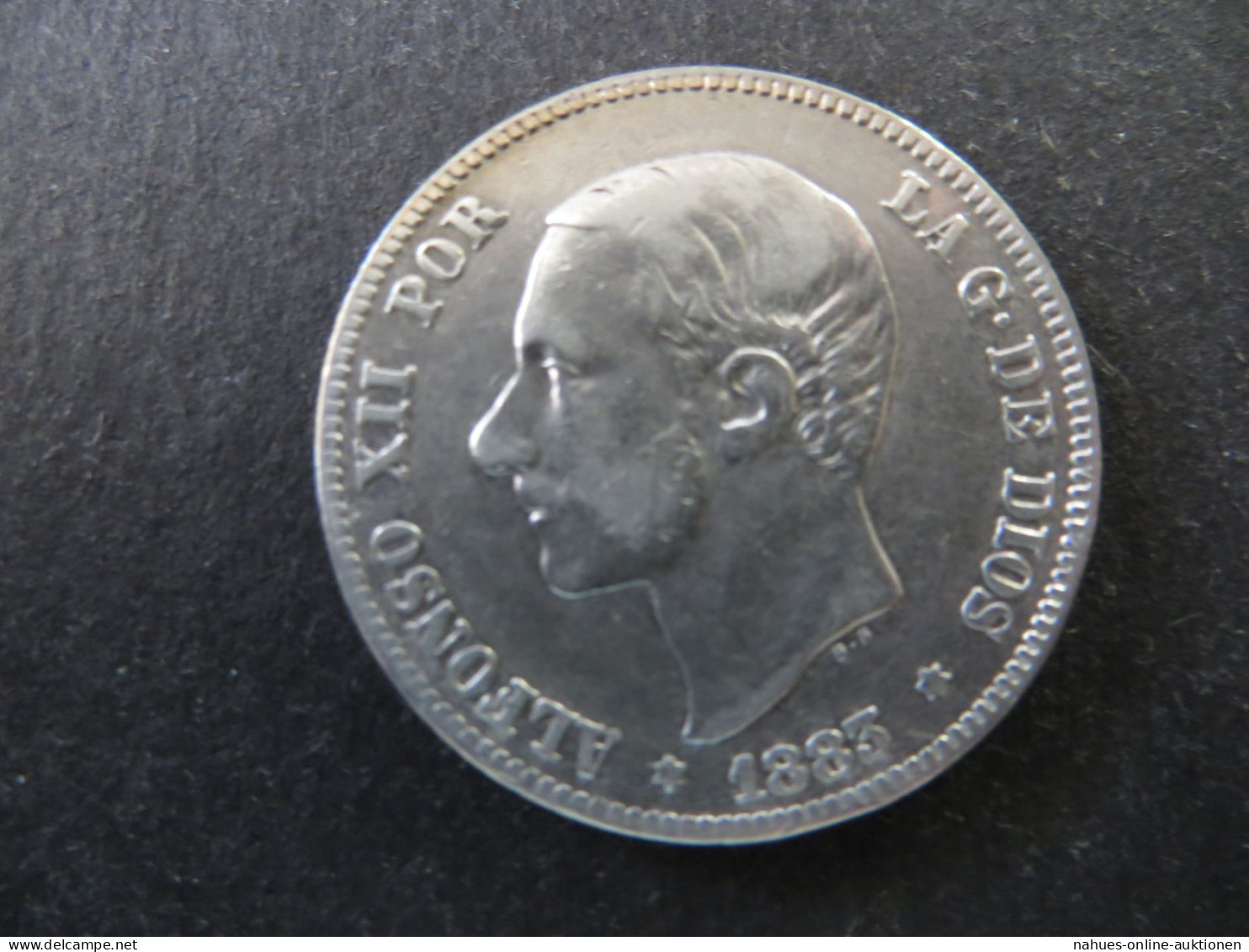 Münze Spanien Alfonso XII 2 Pesetas 1883 Silber Ss Schön: 165 - Autres & Non Classés