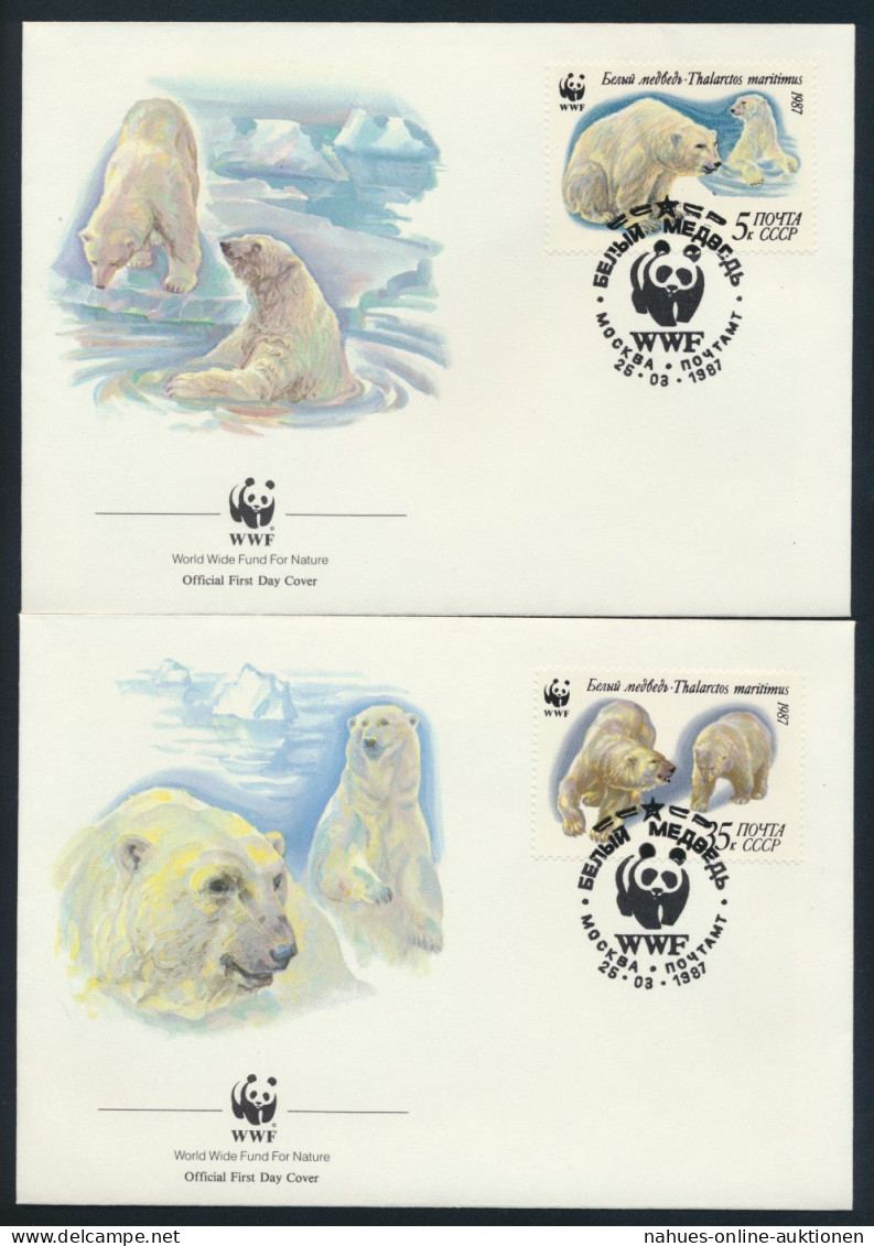 Sowjetunion 5694-5697 Naturschutz Eisbären Set Satz Postfrisch FDC+Maximumkarten - Lettres & Documents