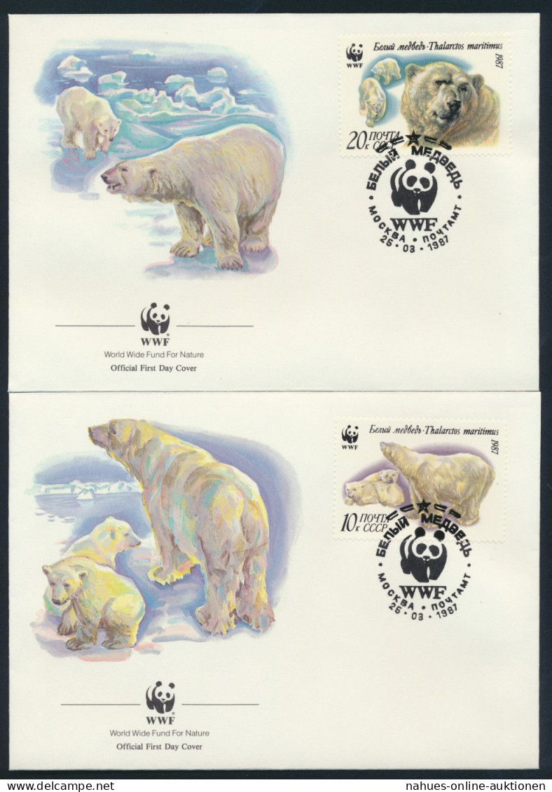 Sowjetunion 5694-5697 Naturschutz Eisbären Set Satz Postfrisch FDC+Maximumkarten - Cartas & Documentos