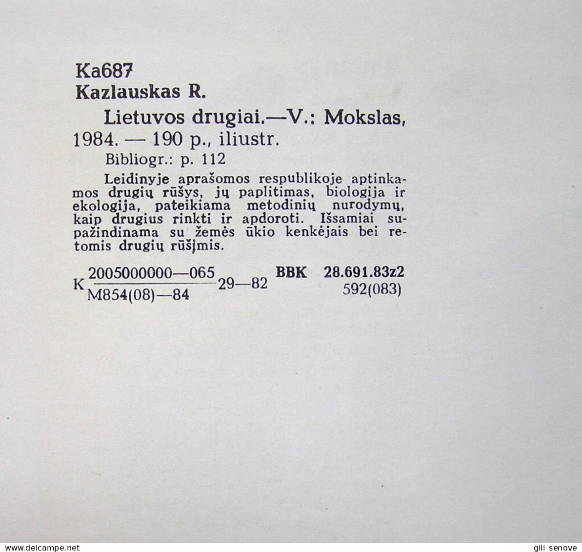 Lithuanian book / Lietuvos drugiai by Kazlauskas 1984