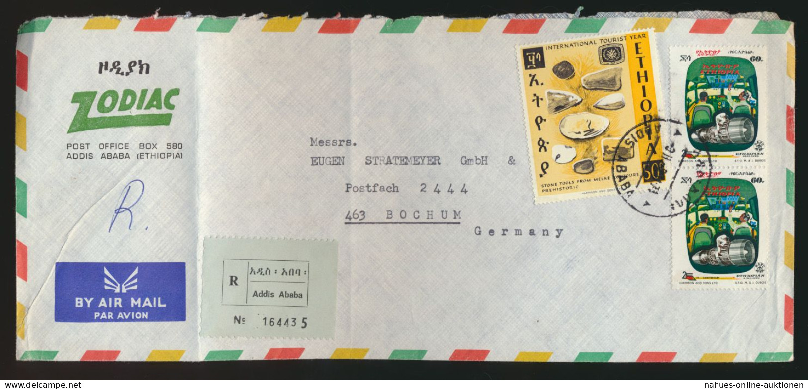 Äthiopien R Brief Von Adis Abeba Nach Bochum Ethiopia Cover To Germany - Äthiopien