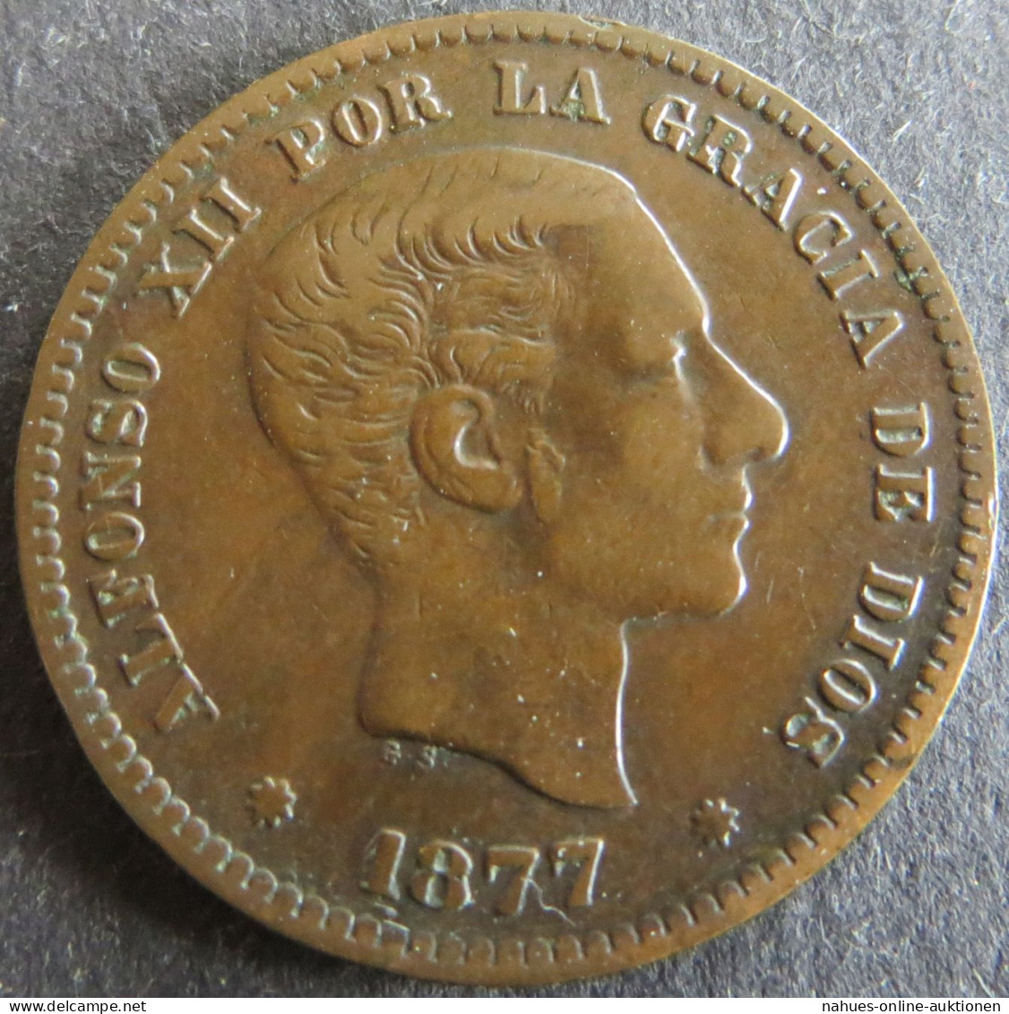 Münze Spanien 5 Centimos 1877 Schön: 161 Vzgl. - Andere & Zonder Classificatie
