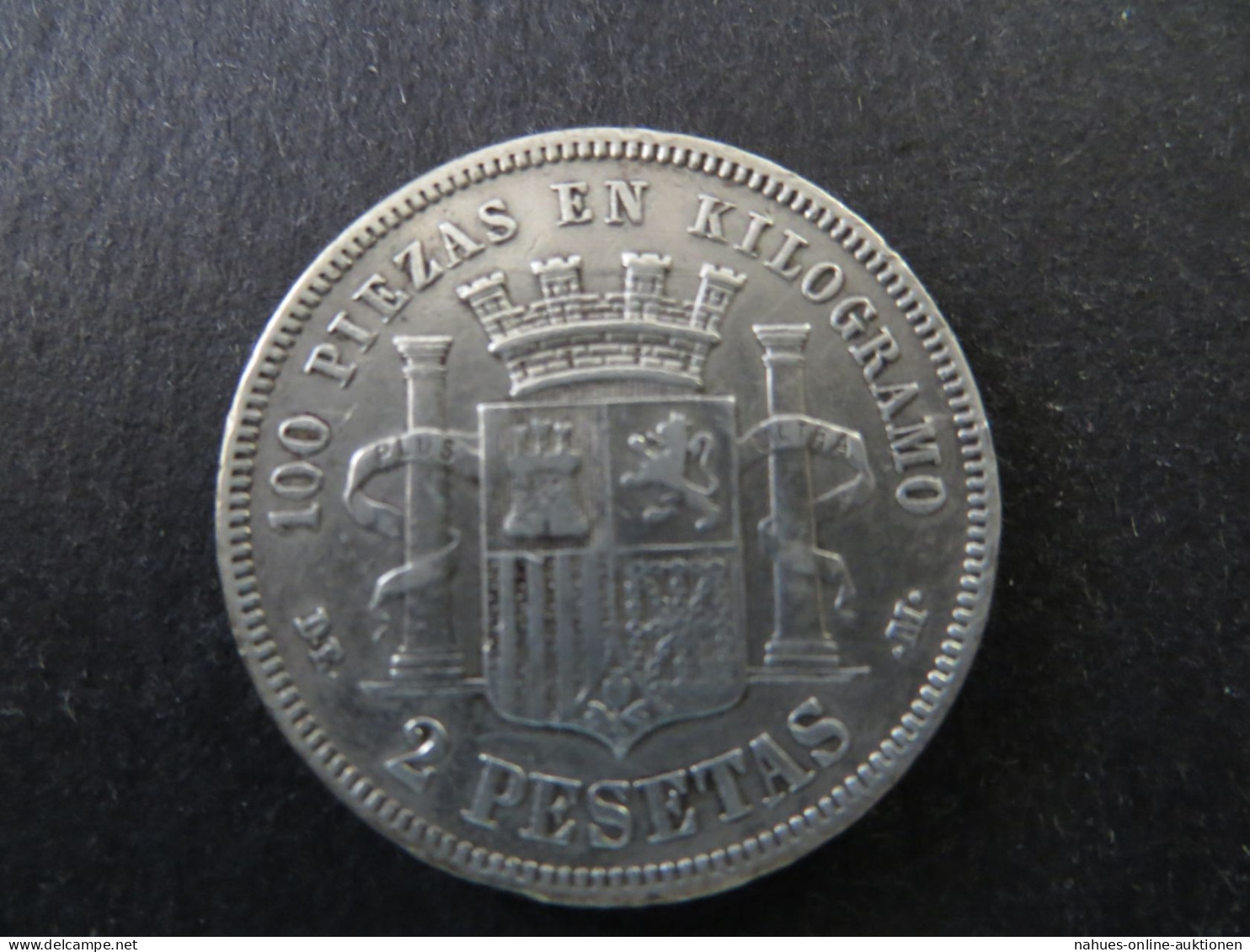 Münze Spanien 2 Pesetas 1870 - 74 Silber Ss Schön 148 - Andere & Zonder Classificatie