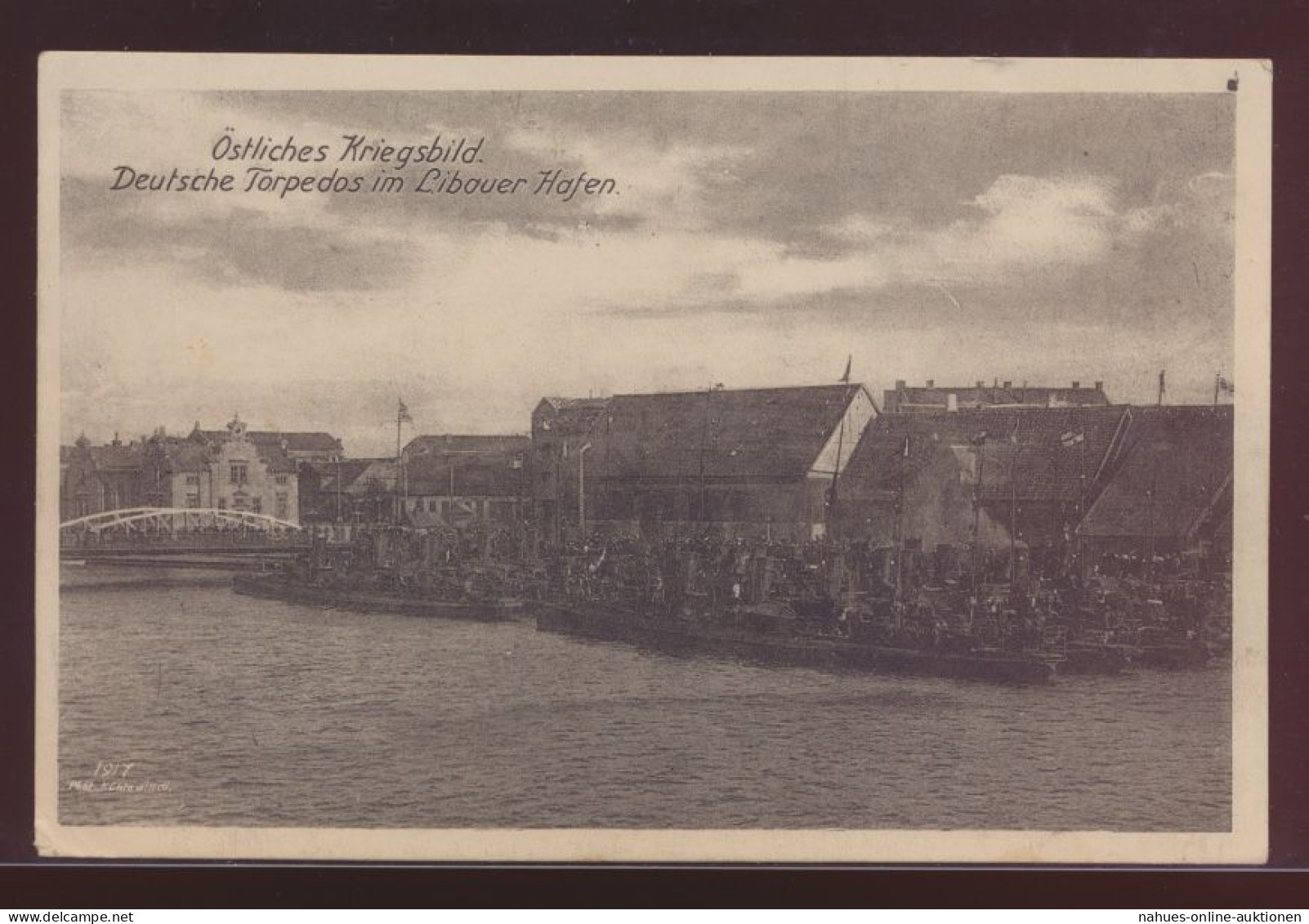Militaria Ansichtskarte Libau Deutsche Torpedos Im Hafen Feldpost I. Weltkieg - Letland