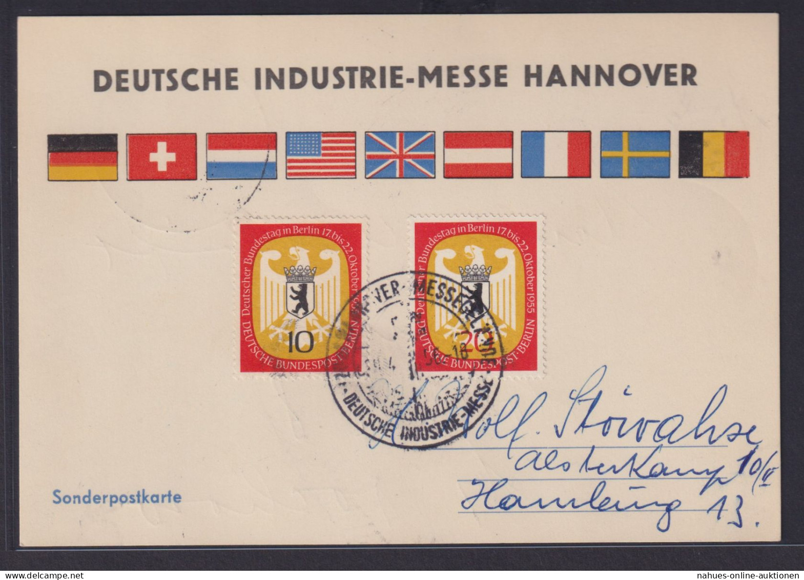 Bund Berlin Deutsche Industrie Messe Hanover 29.4.1956 - Covers & Documents