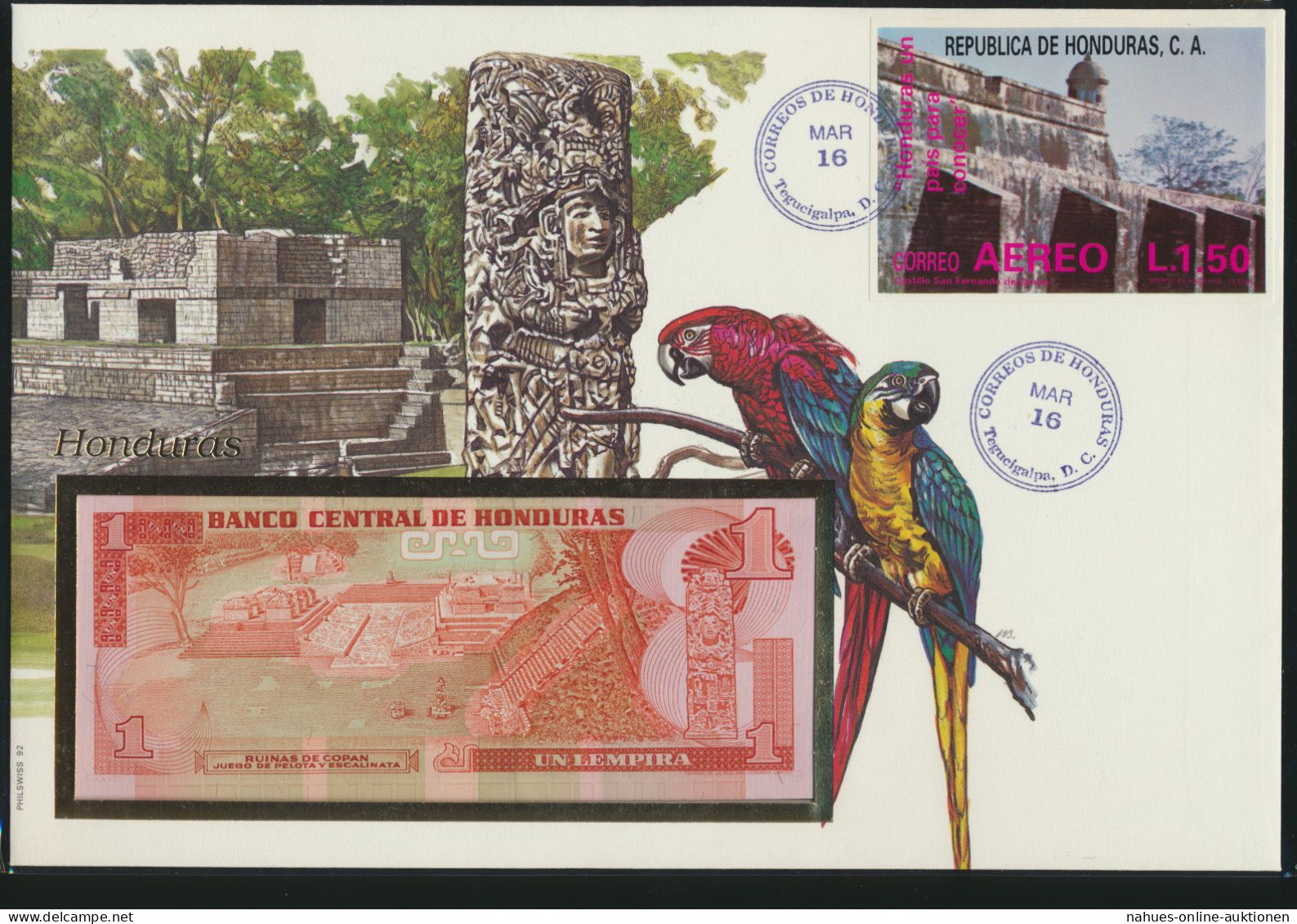 Geldschein Banknote Banknotenbrief Honduras Südamerika Vögel Exotisches Motv - Altri & Non Classificati