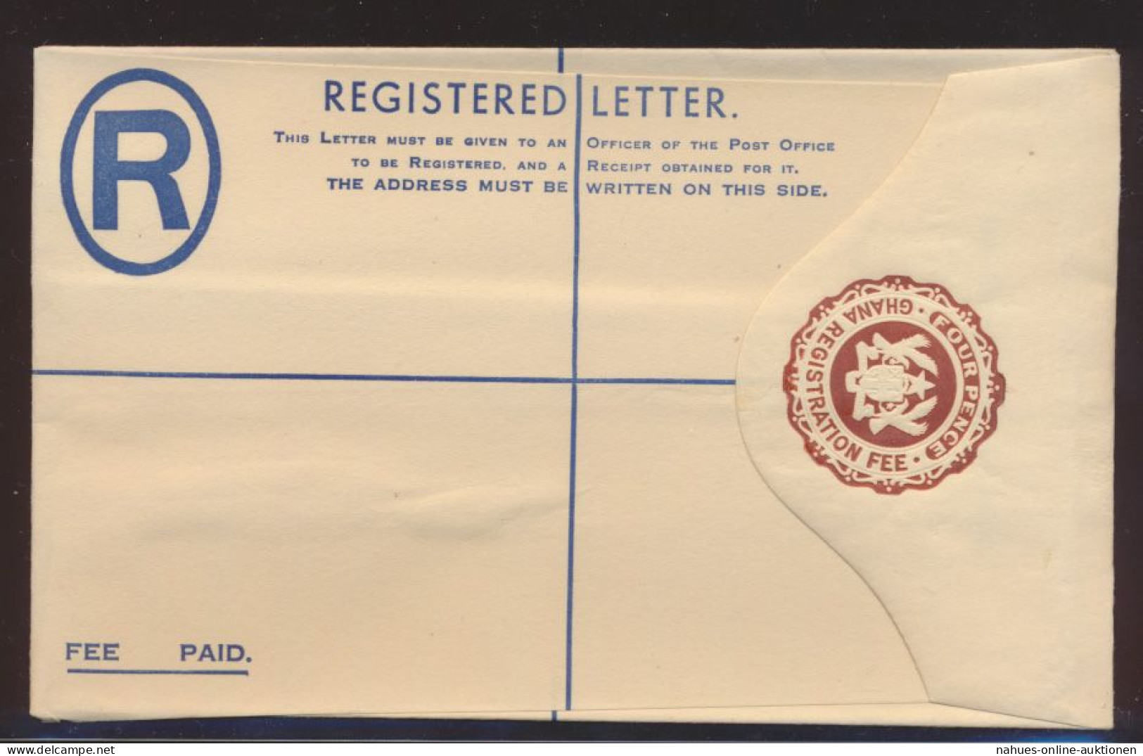 Afrika Ghana Einschreibe Ganzsache 4 P Braun Ungebraucht Ghana Postal Stationery - Ghana (1957-...)