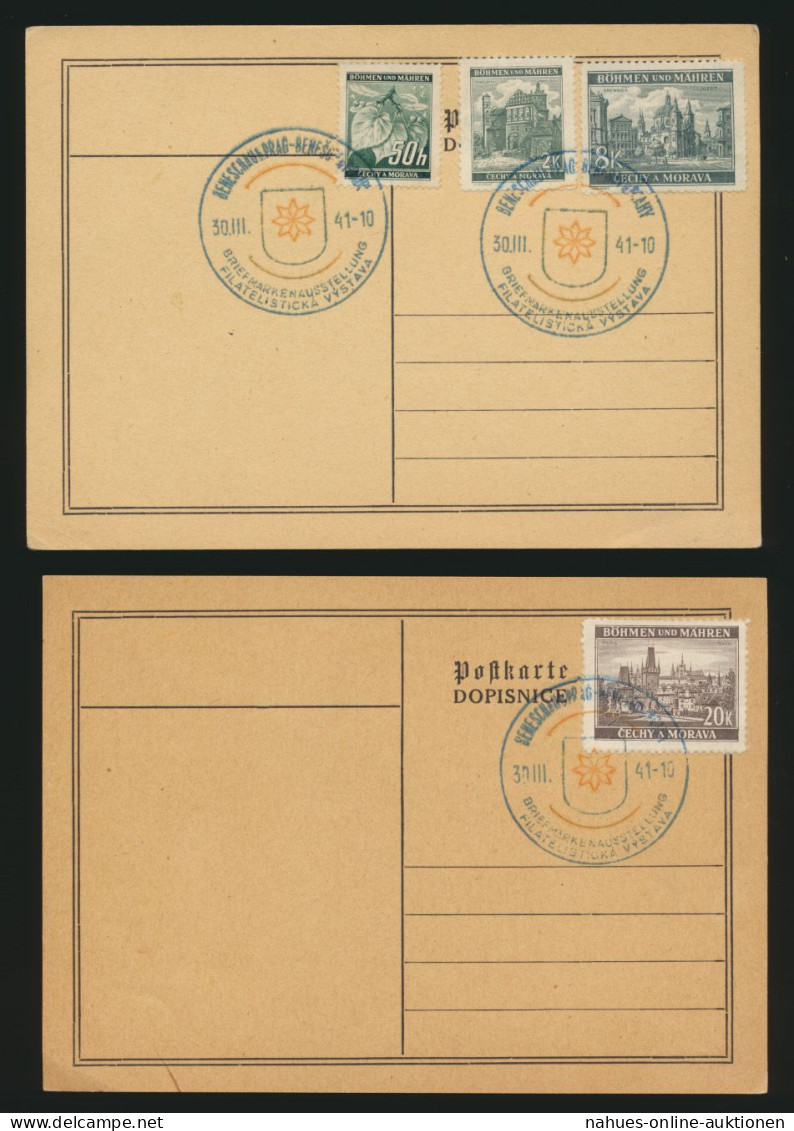 Besetzung Böhmen & Mähren Zwei Beleg Mit SST Briefmarkenausstellung - Brieven En Documenten