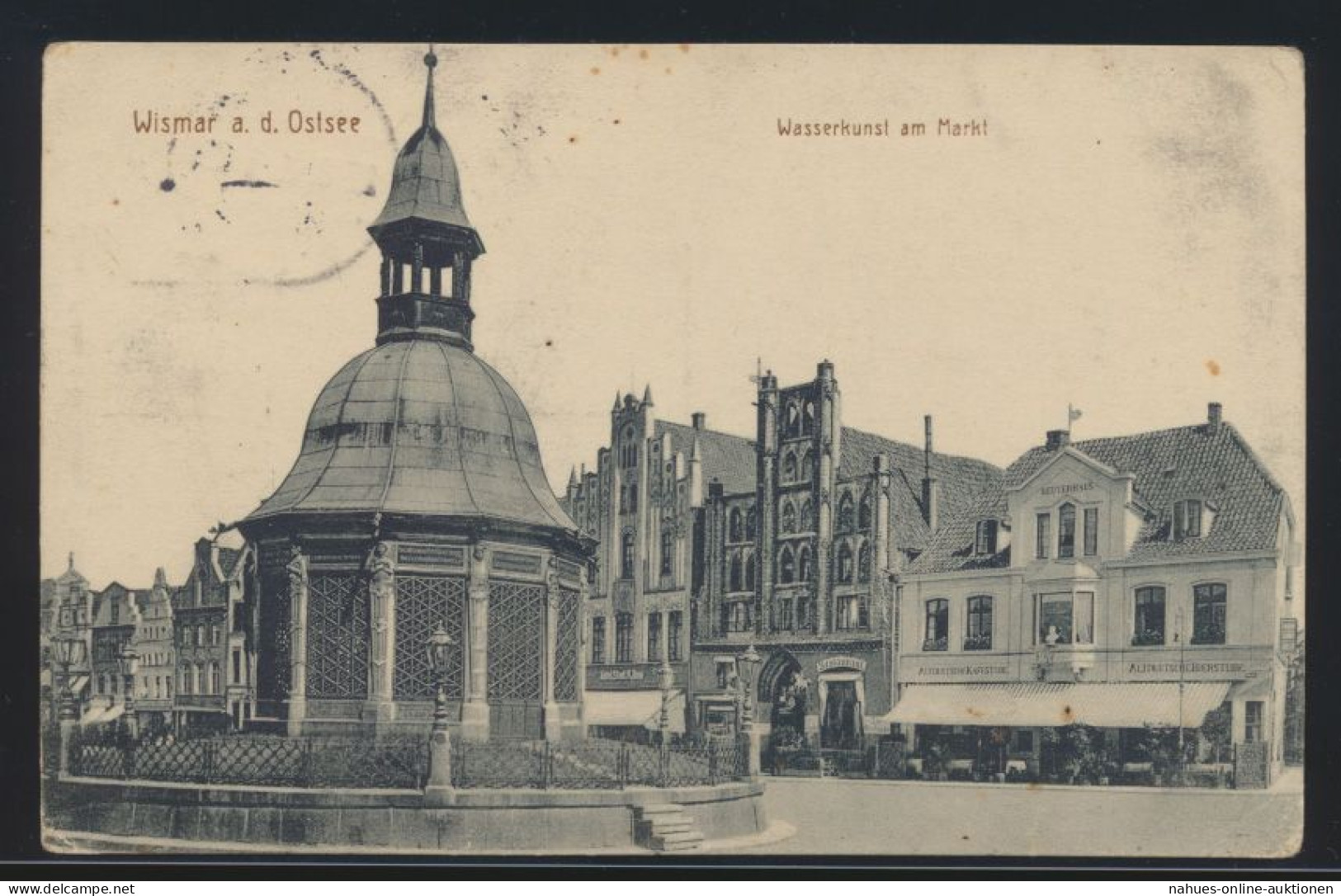 Feldpost D. Reich Ansichtskarte Wismar Mecklenburg Wasserkunst Markt Wasserturm - Otros & Sin Clasificación