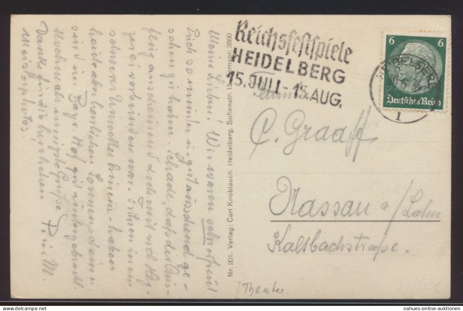 Sport Reich Ansichtskarte Hindenburg SST Reichsfestspiele Heidelberg - Lettres & Documents