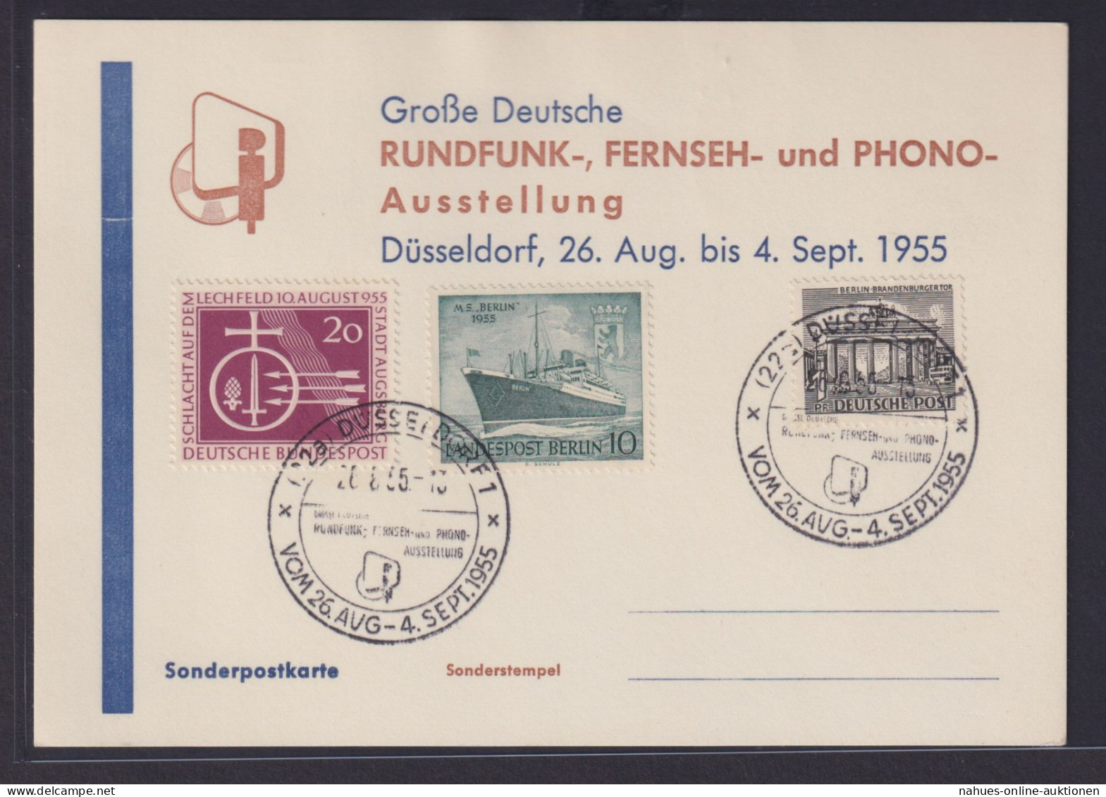 Bund Berlin Rundfunk Fernseh Und Phono Ausstellung Düsseldorf Auf Attraktiver - Storia Postale