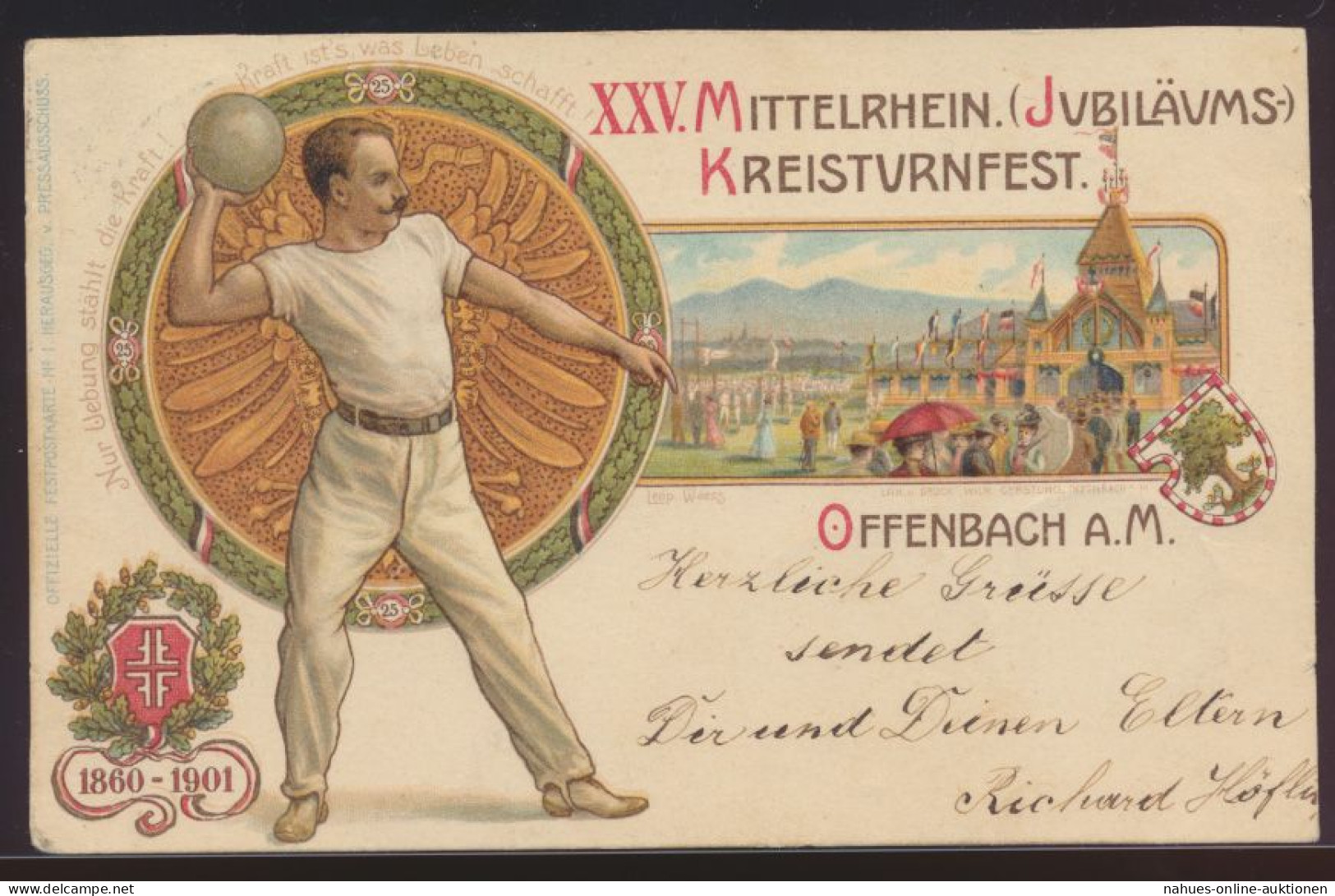 Ansichtskarte Offenbach Turnen Sport XXV Mittelrheinisches Kreisturnfest Litho - Other & Unclassified