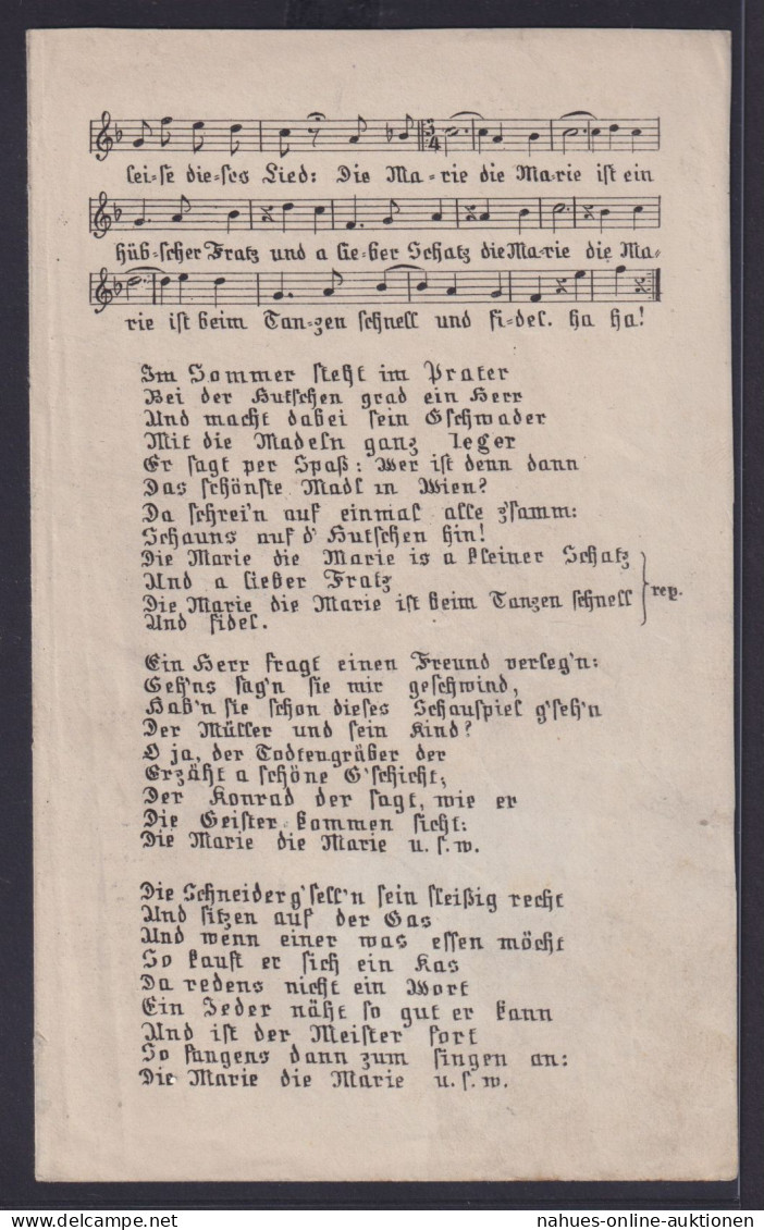 Antiquitäten Kunst Kunstdrucke Lithographie Musik Lied Von Carl Reder Klappblatt - Historische Documenten