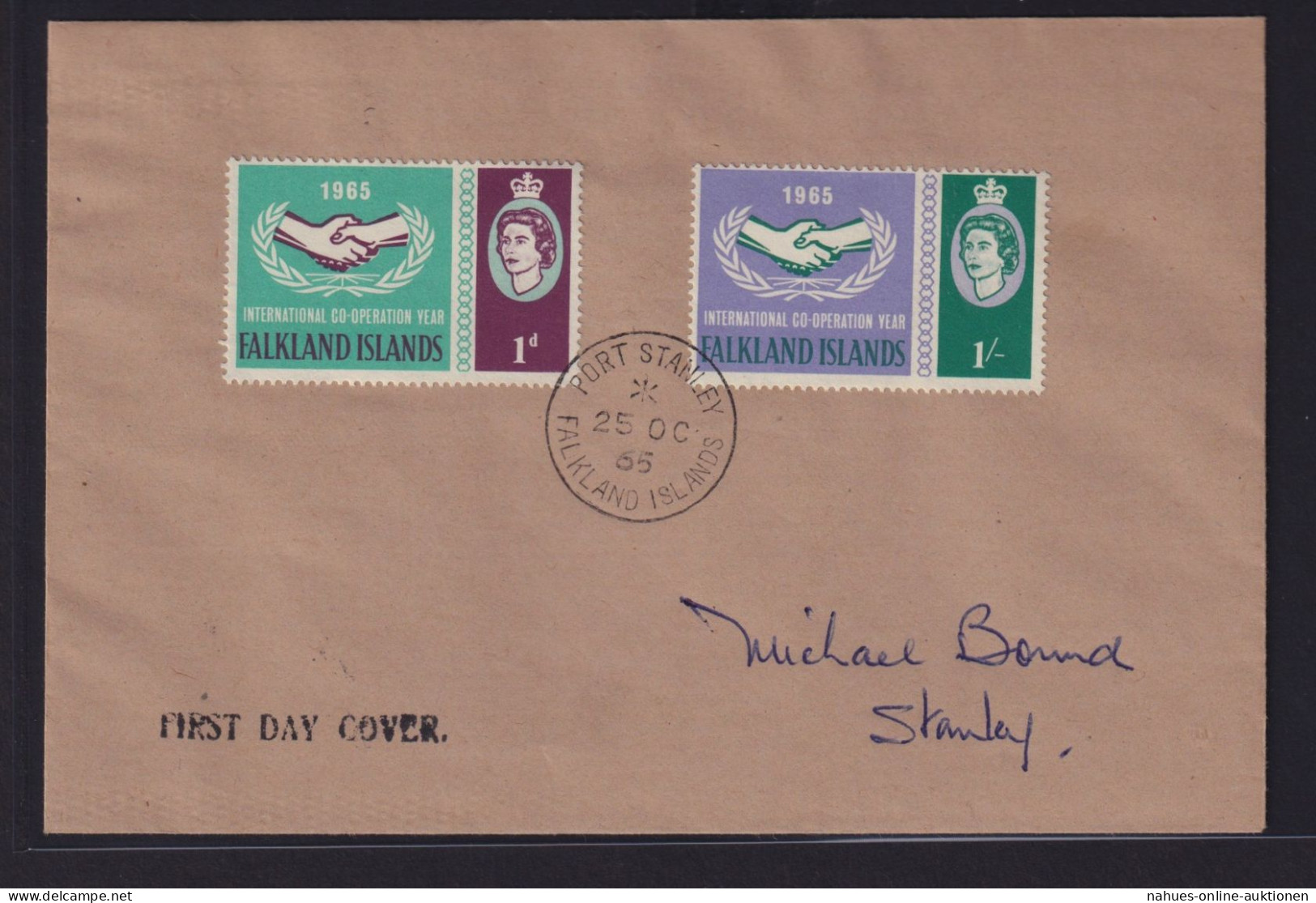Falkland Inseln Brief Queen Elisabeth Internationale Zusammenarbeit 151-152 FDC - Falklandinseln