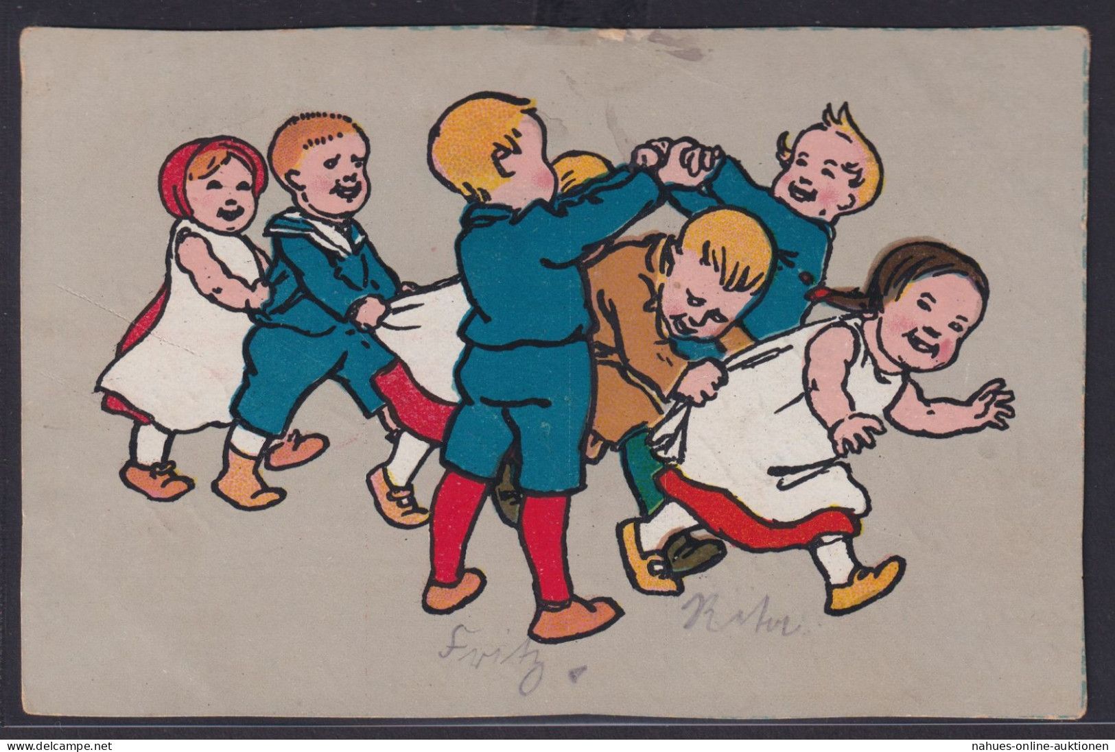Ansichtskarte Künstlerkarte Kinder Spiel Spaß Freude - Gruppi Di Bambini & Famiglie