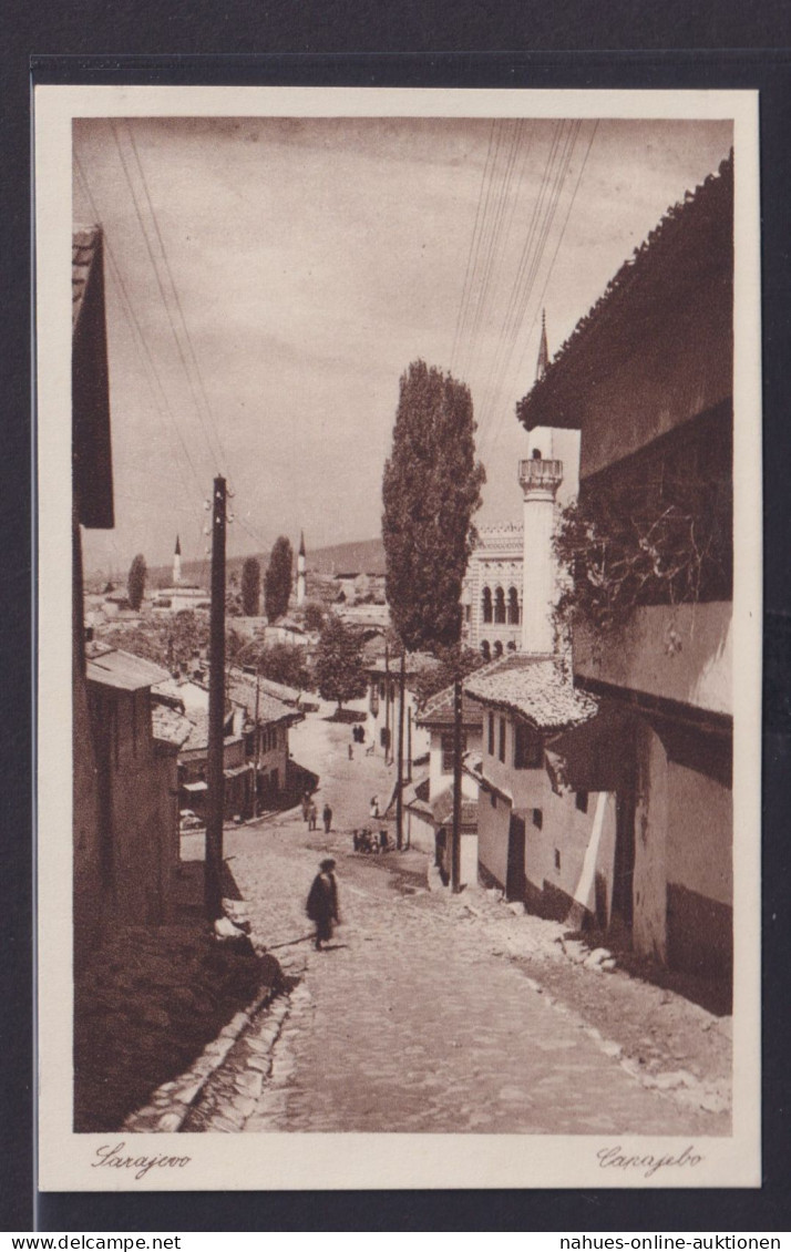 Ansichtskarte Sarajevo Bosnien Herzegowina Jugoslawien Strasse Häuser - Sonstige & Ohne Zuordnung