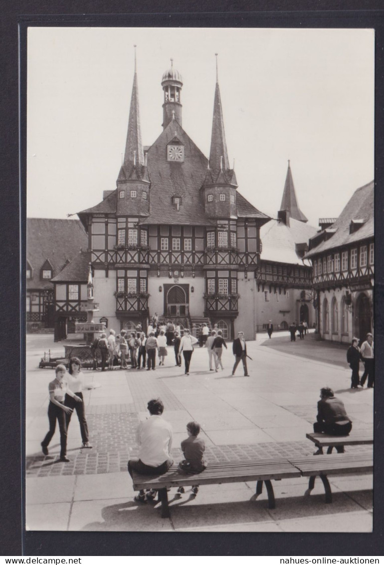Ansichtskarte Wernigerode Rathaus Brunnen Sachsen Anhalt - Other & Unclassified