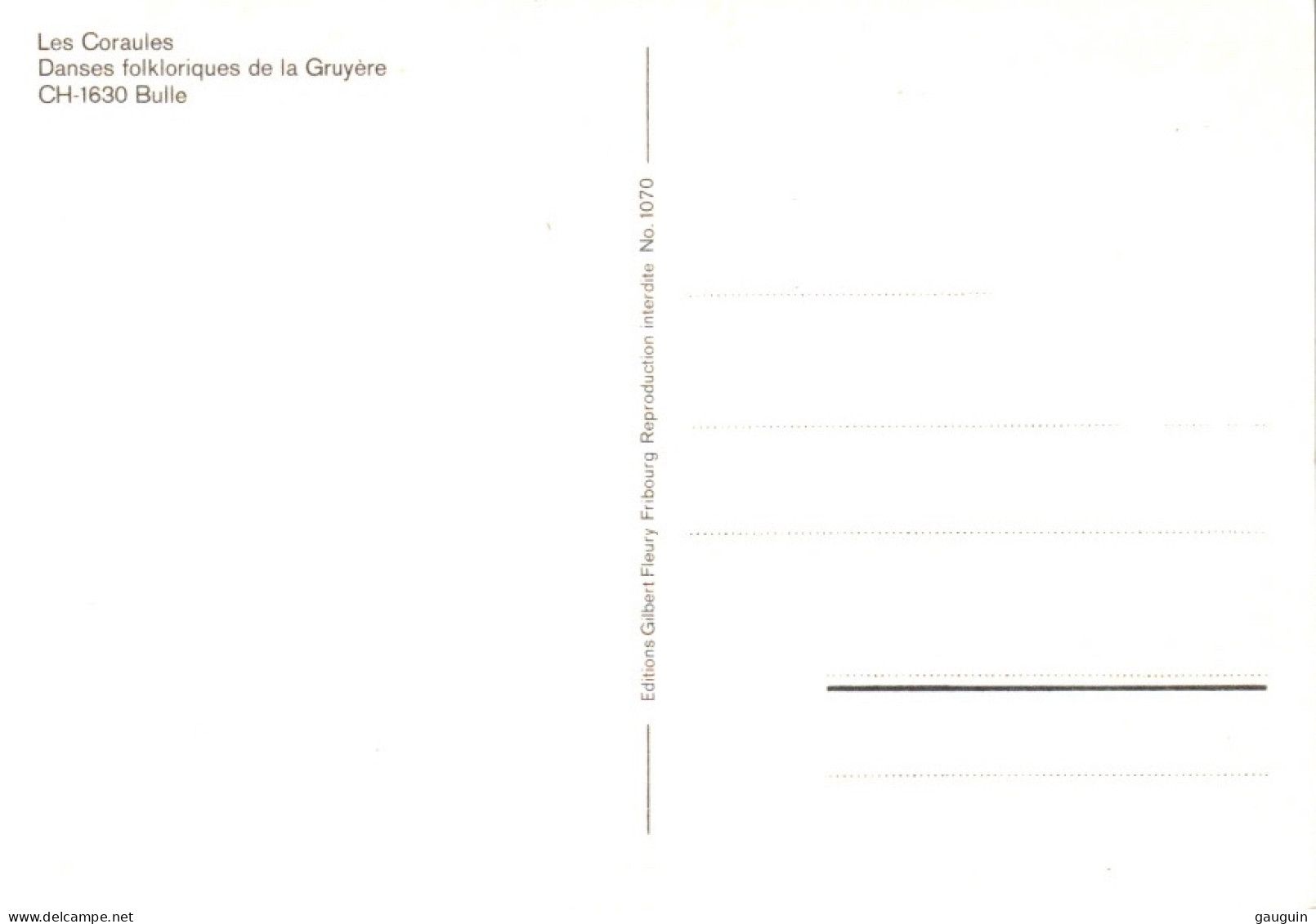 CPM - Les CORAULES - Danses Folkloriques De La GRUYÈRE - Edition G.Fleury - Gruyères