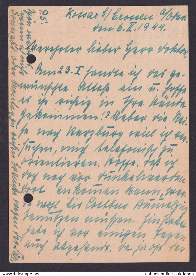 Kähmen über Crossen Oder Brandenburg Deutsches Reich Postkarte Landpoststempel - Cartas & Documentos