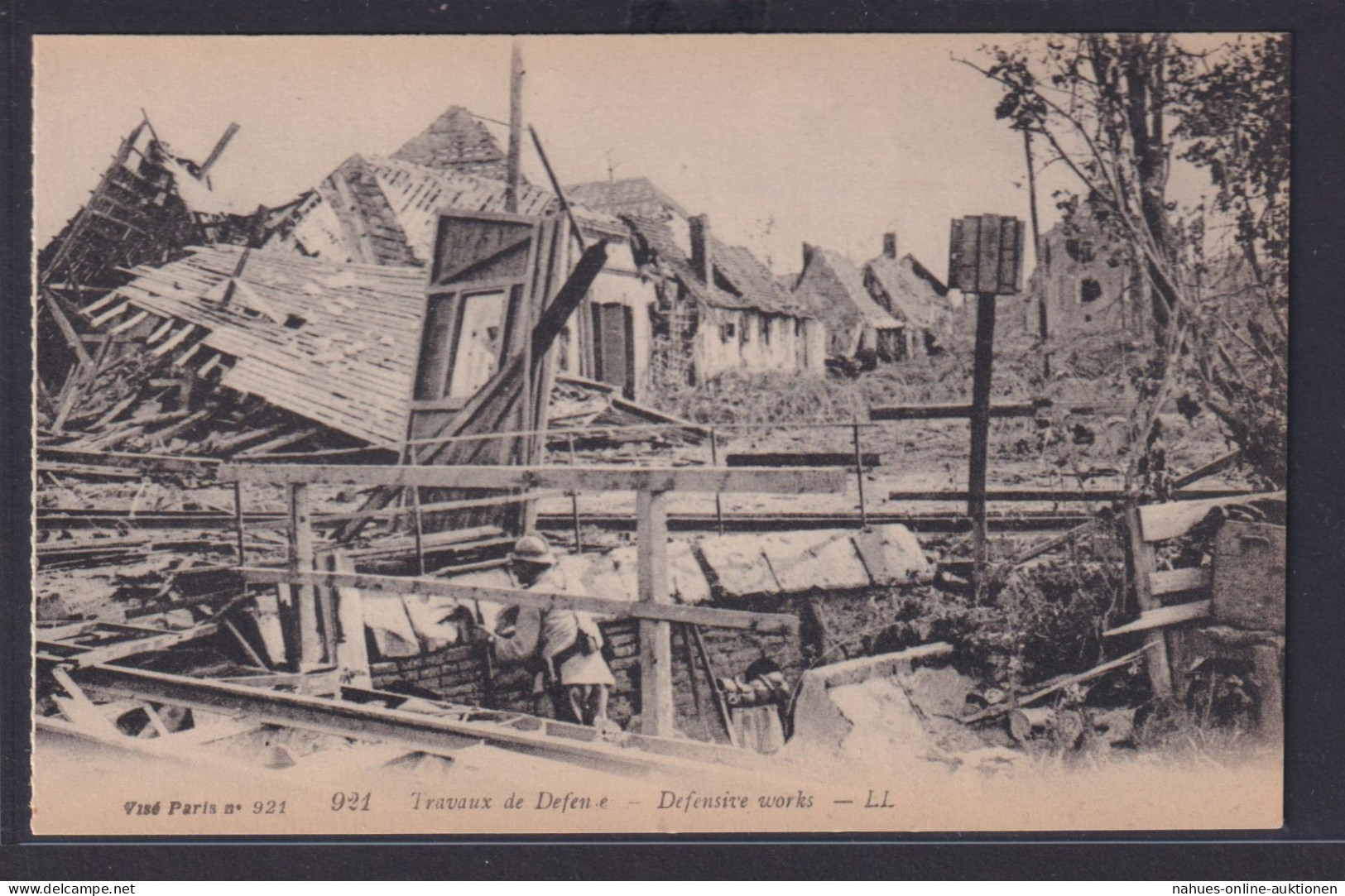 Ansichtskarte Kriegsschauplatz I.Weltkrieg Frankreich Zerstörte Häuser Ruinen - Other & Unclassified