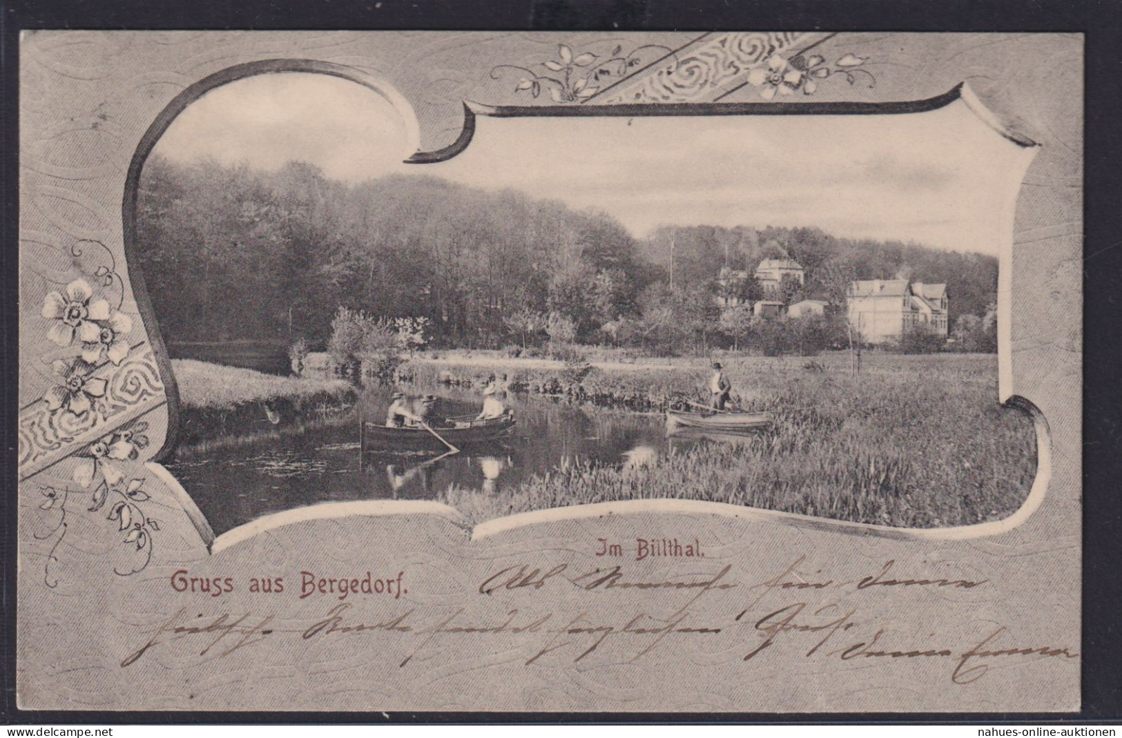 Ansichtskarte Künstlerkarte Bergedorf Hamburg Billthal See Boote Ausflug - Autres & Non Classés