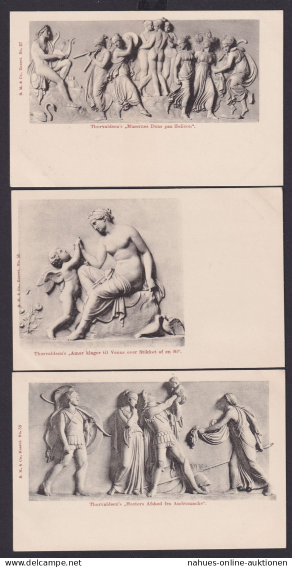 Ansichtskarte Künstlerkarte Sammlung Thorwalden Skulpturen Dänemark 6 Stück - Ohne Zuordnung