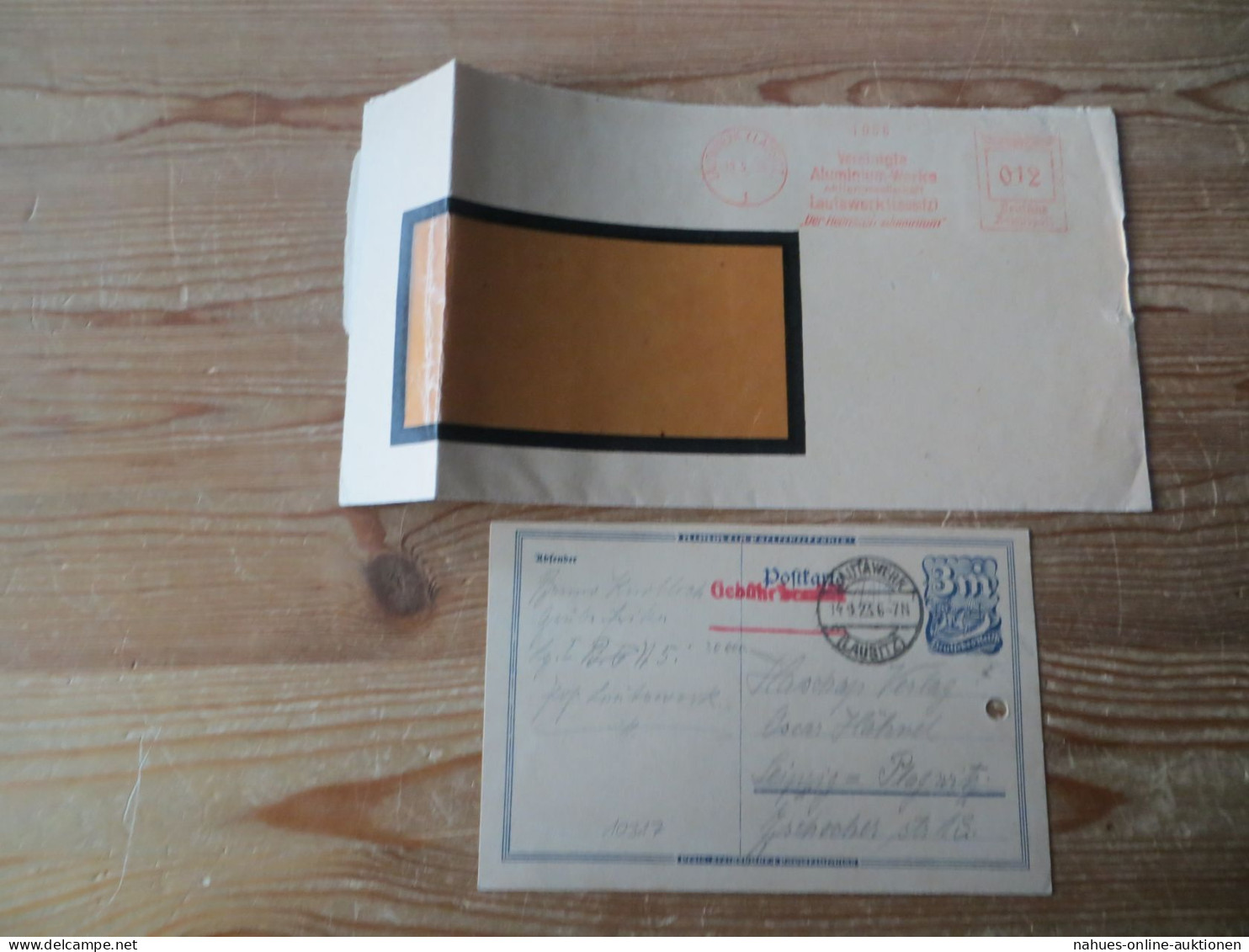 Lautawerk Lausitz Brandenburg Heimatlos Deutsches Reich 4 Teile Brief Und - Storia Postale