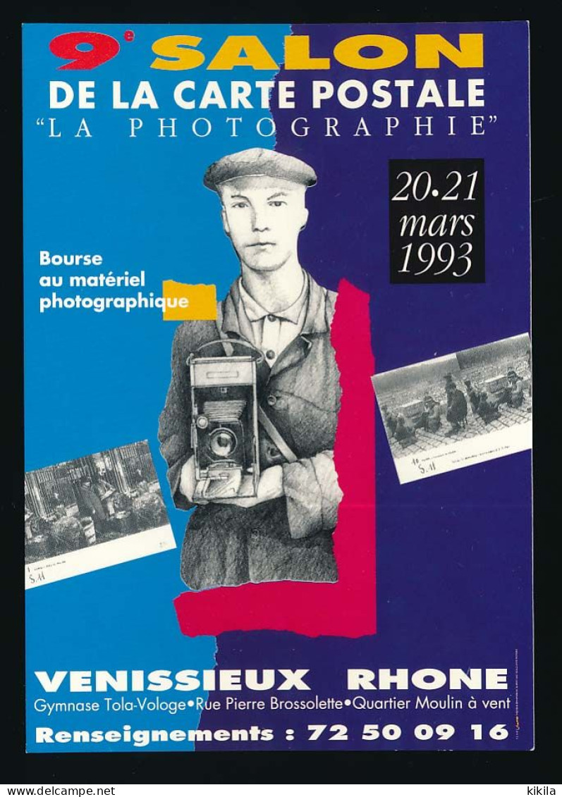CPSM/CPM 10.5 X 15 Rhône VENISSIEUX 9° Salon CP 20/21-03-1993 "La Photographie Bourse Au Matériel Photographique - Vénissieux