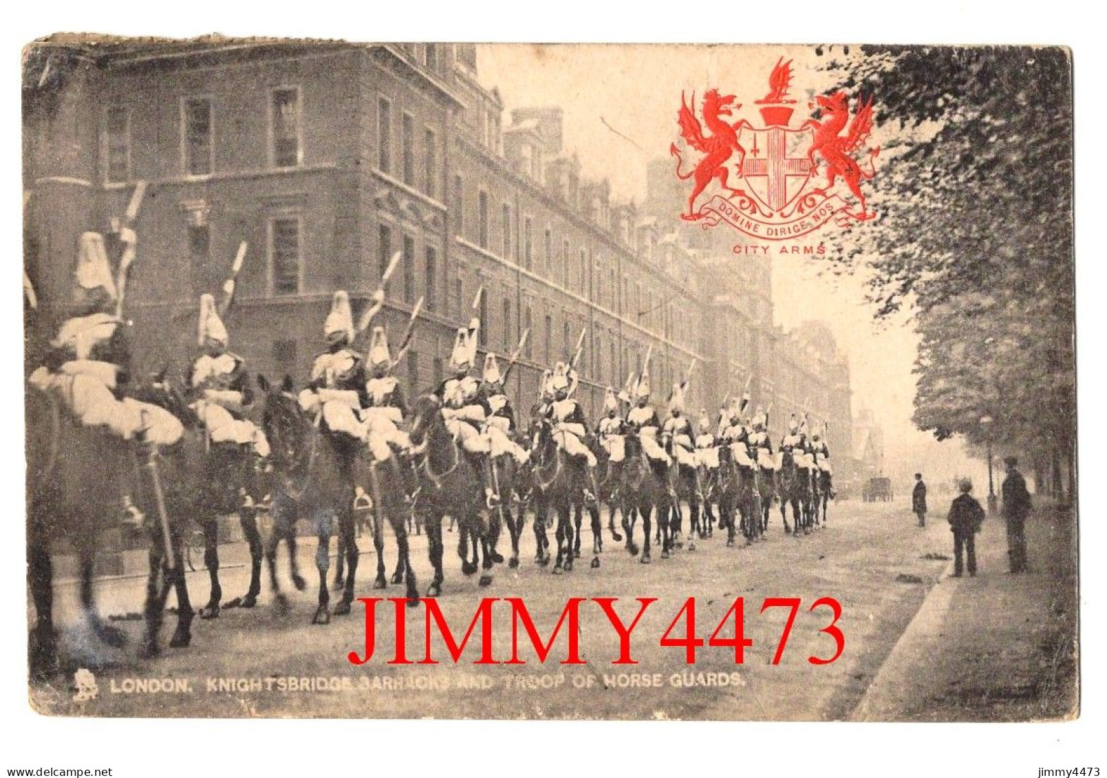LONDON En 1908 - KNIGHTSBRIDGE - BARRACKS AND TROOP OF HORSE GUARDS - Londres – Suburbios