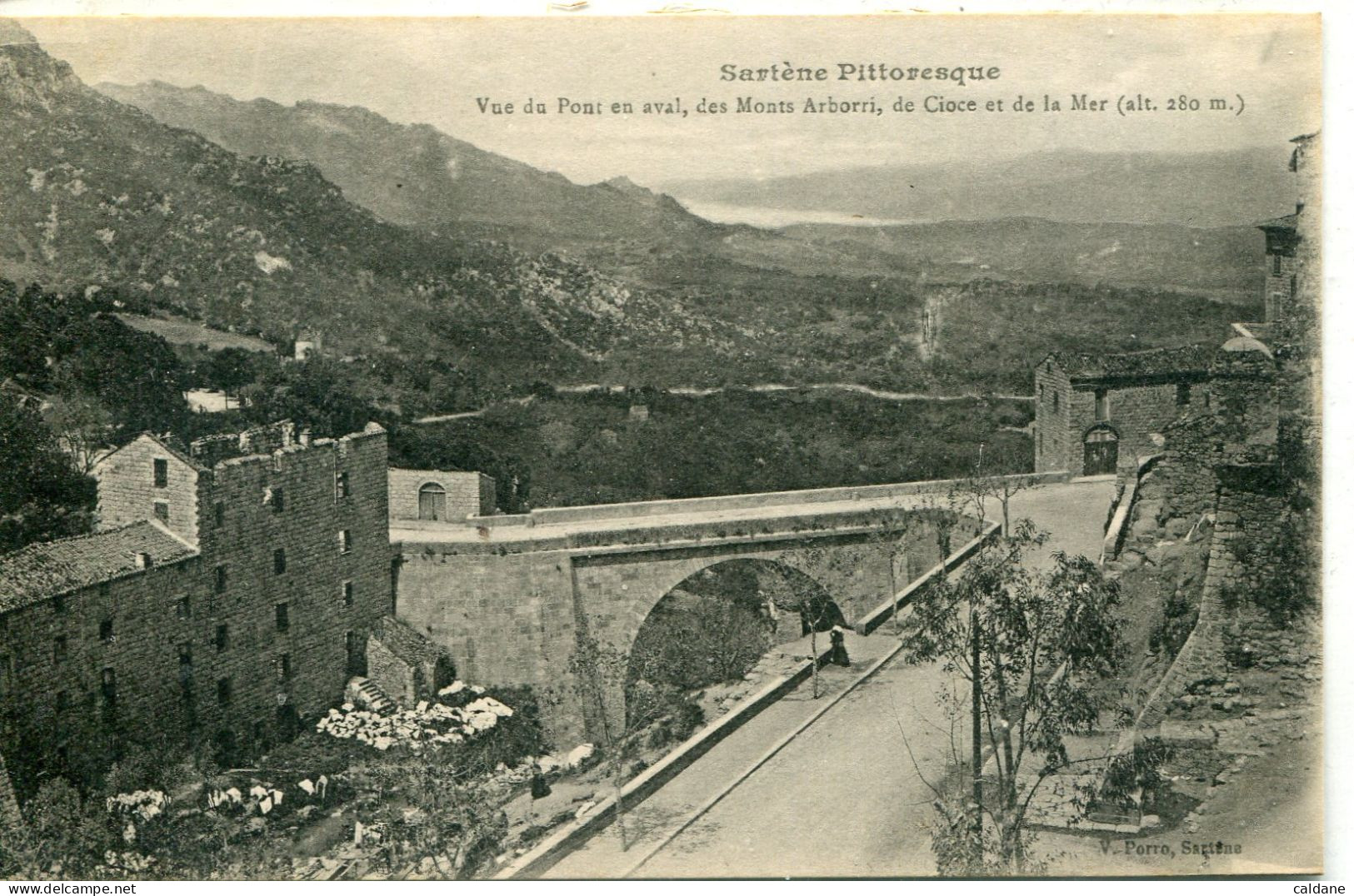 2A-CORSE  -  SARTENE - Vue Du Pont En Aval,des Monts Arborri - Sartene