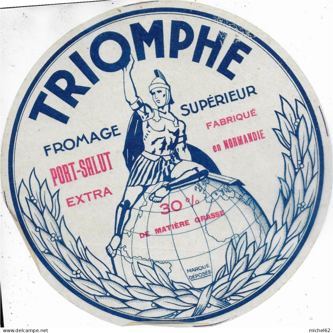 ETIQUETTE  DE  FROMAGE NEUVE   PORT SALUT TRIOMPHE NORMANDIE   B100 - Formaggio