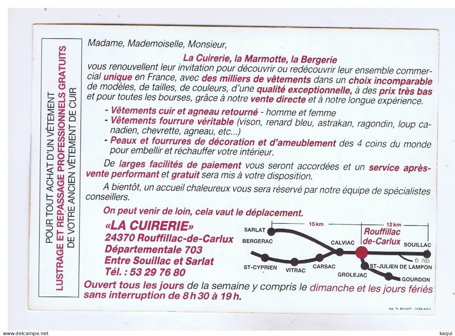PUBLICITE - DORDOGNE - ROUFFILLAC-de-CARLUX - " La Cuirerie " En 4 Vues - Advertising