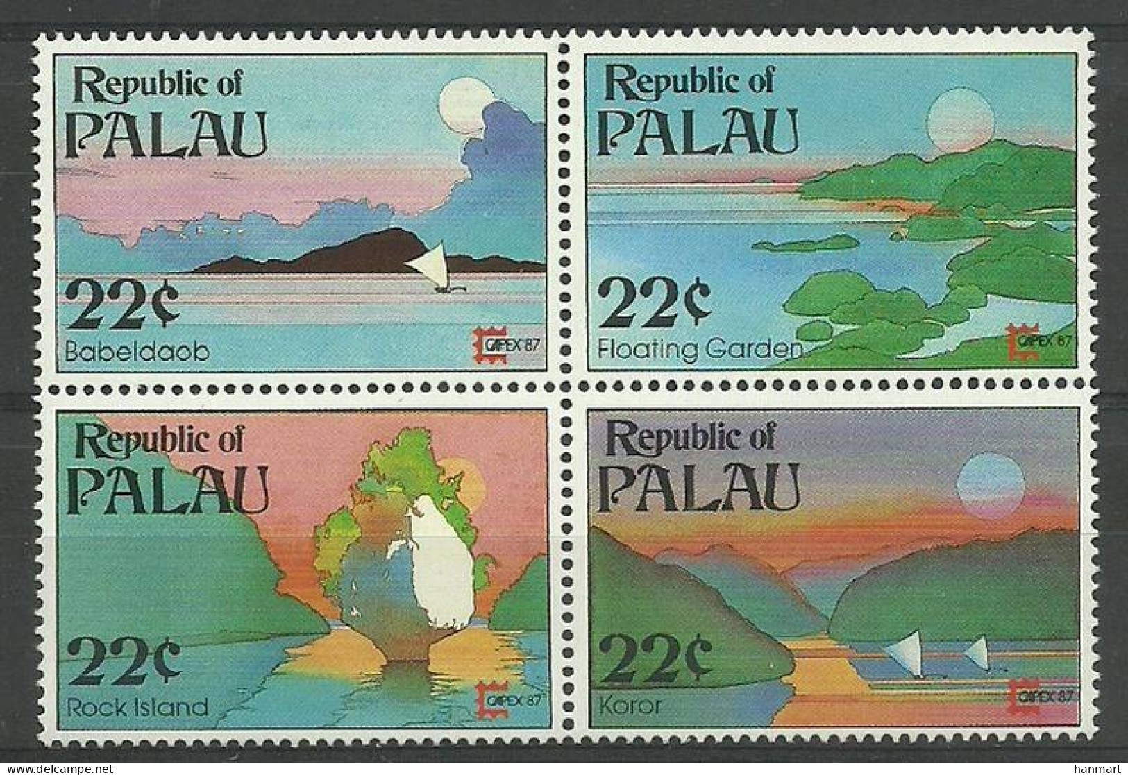 Palau 1987 Mi 188-191 MNH  (ZS7 PALvie188-191) - Autres & Non Classés
