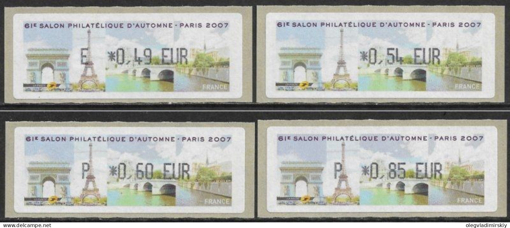 France 2007 Philatelic Autumn Salon Paris Set Of 4 Stamps MNH - Neufs