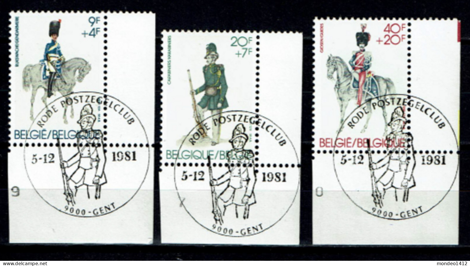 België 1981 OBP 2031/2033 - Uniform, Uniforme, Gendarme, Carabinier - Used Stamps