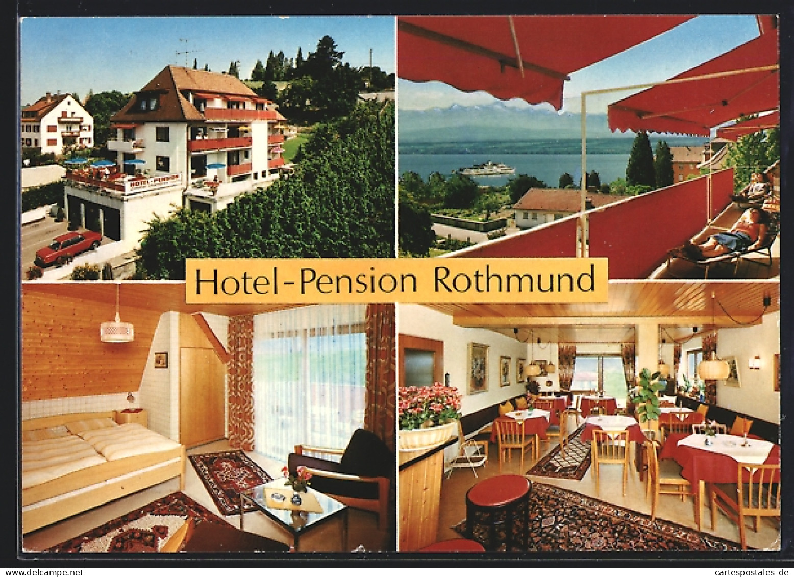 AK Meersburg, Hotel-Pension Rothmund Mit Innenansichten Und Terrasse  - Meersburg