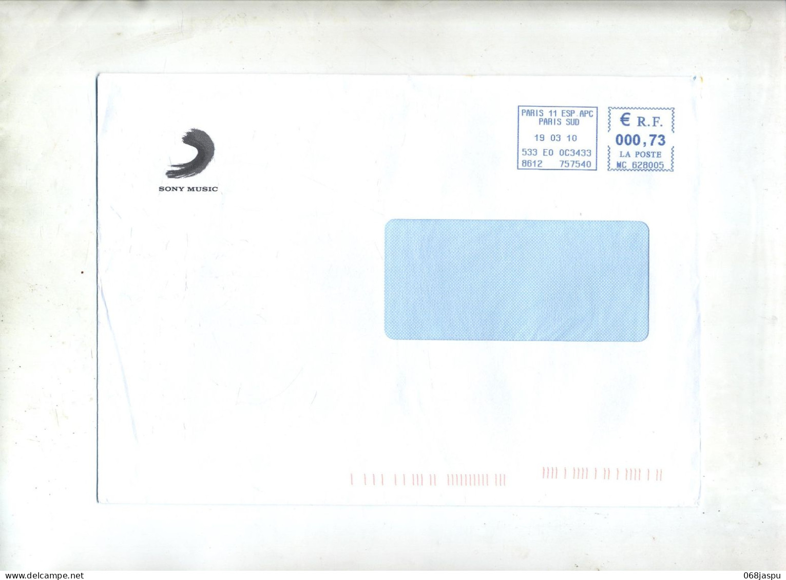 Lettre Machine Paris 11 Entete Musique Sony - Mechanical Postmarks (Other)