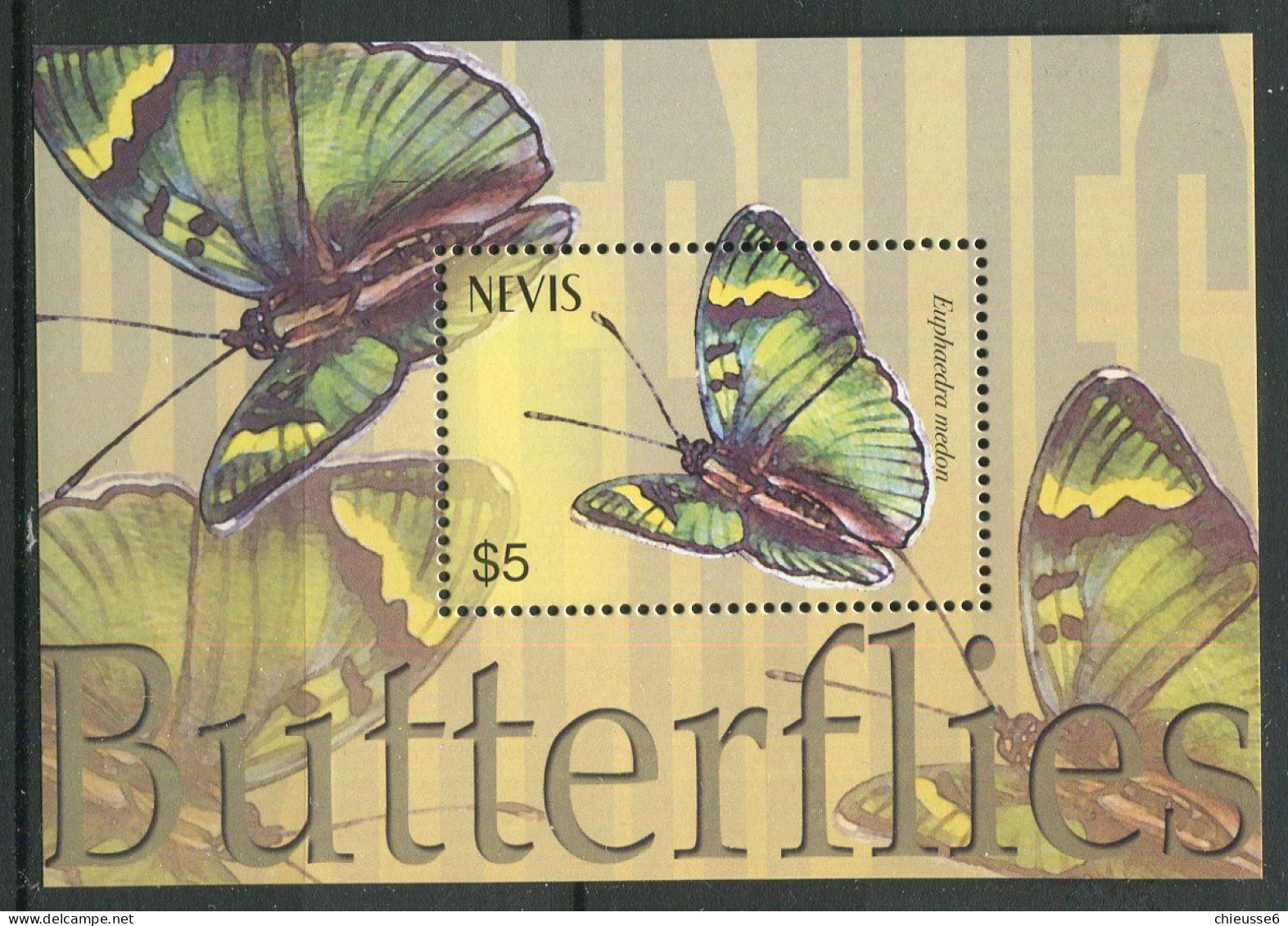 Nevis ** Bloc 235 - Papillons - St.Kitts Und Nevis ( 1983-...)