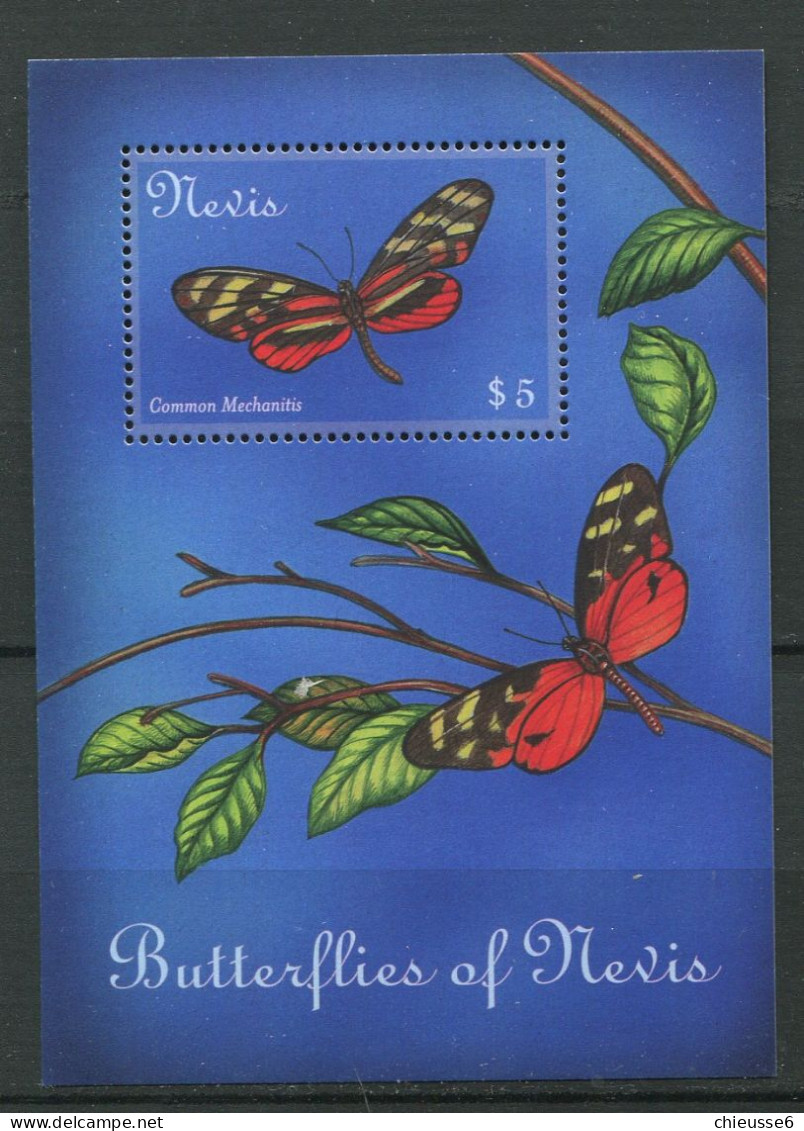 Nevis ** Bloc 192 - Papillons - St.Kitts And Nevis ( 1983-...)