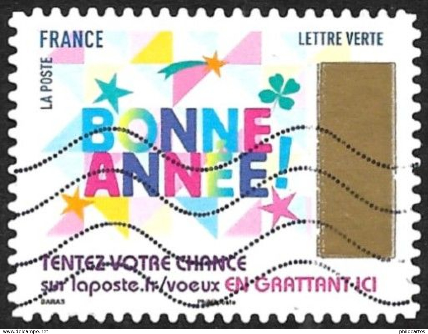 FRANCE 2017  - AA 1499 - Bonne Année  - Timbre à Gratter   - Oblitéré - Oblitérés