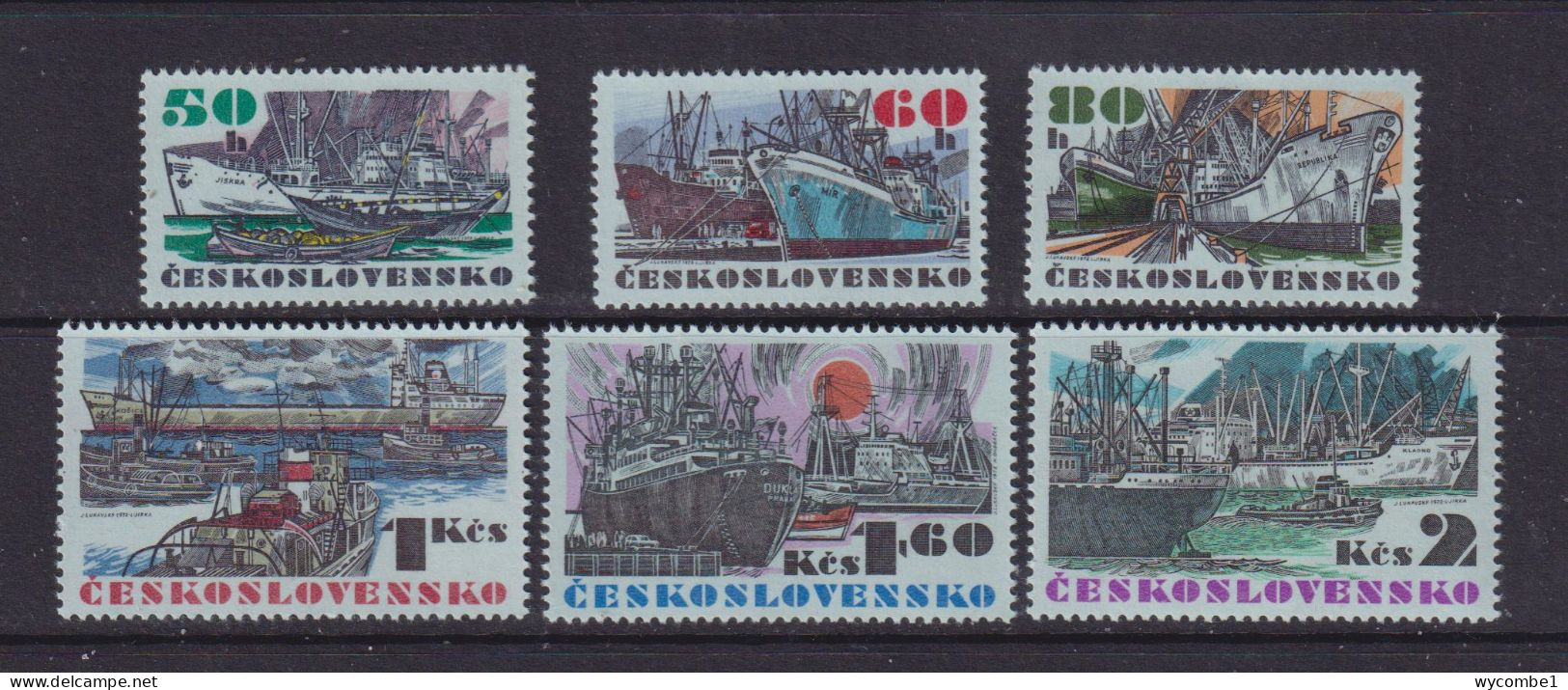 CZECHOSLOVAKIA  - 1972 Ocean Going Ships Set Never Hinged Mint - Ongebruikt