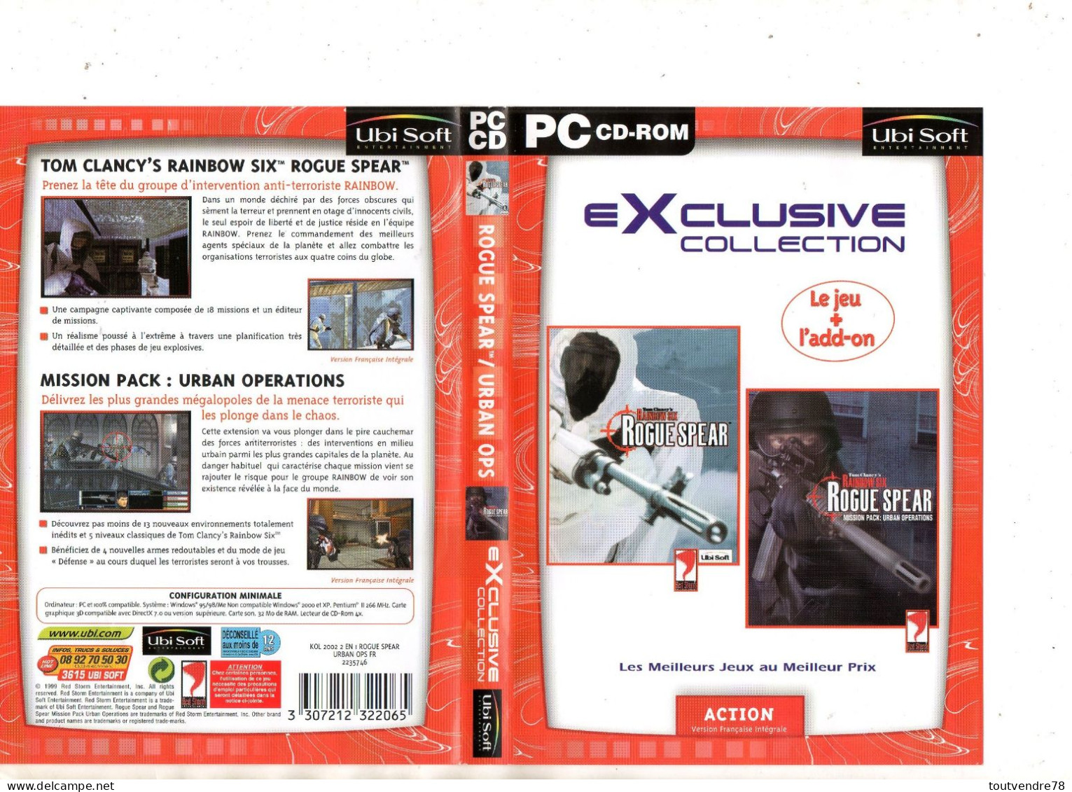 PC07 : Jeu PC "Rainbow Six - Roque Spear" + "Mission Pack" - Giochi PC