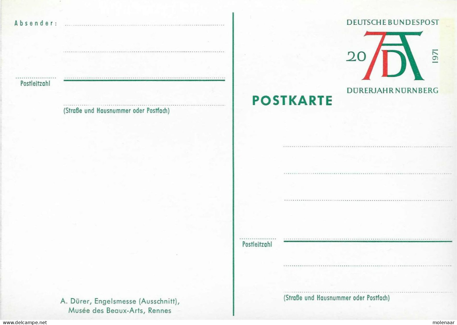 Postzegels > Europa > Duitsland > West-Duitsland > Postwaardestukken > A. Durer (17391) - Cartes Postales Privées - Neuves