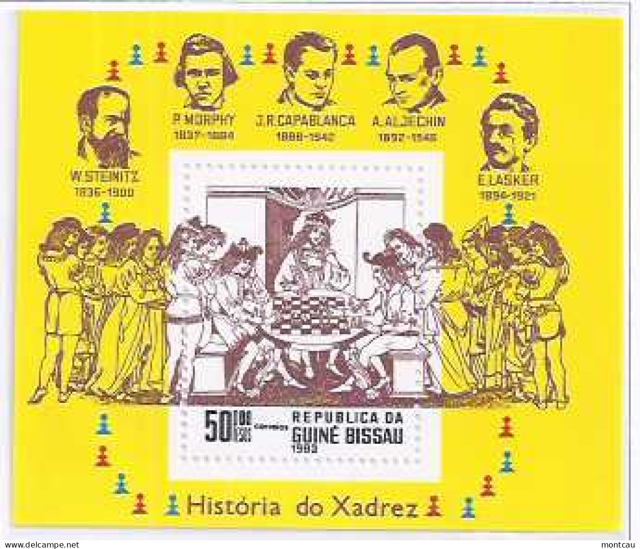 Chess Guinea Bissau 1983  Historia Del Ajedrez - Schaken