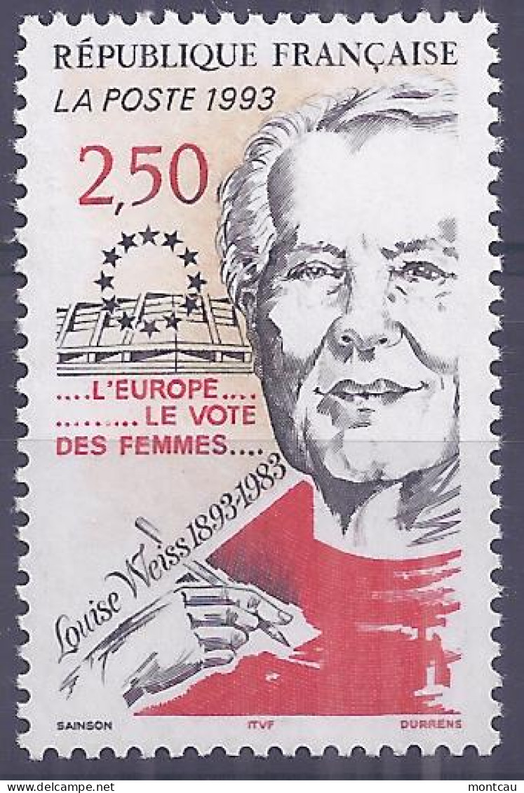 Francia 1993. YT = 2809 -  (**). Louise Weiss - Unused Stamps