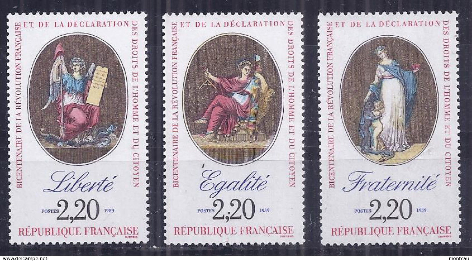 Francia 1989. YT = 2573-75 -  (**). Derechos Del Hombre - Unused Stamps