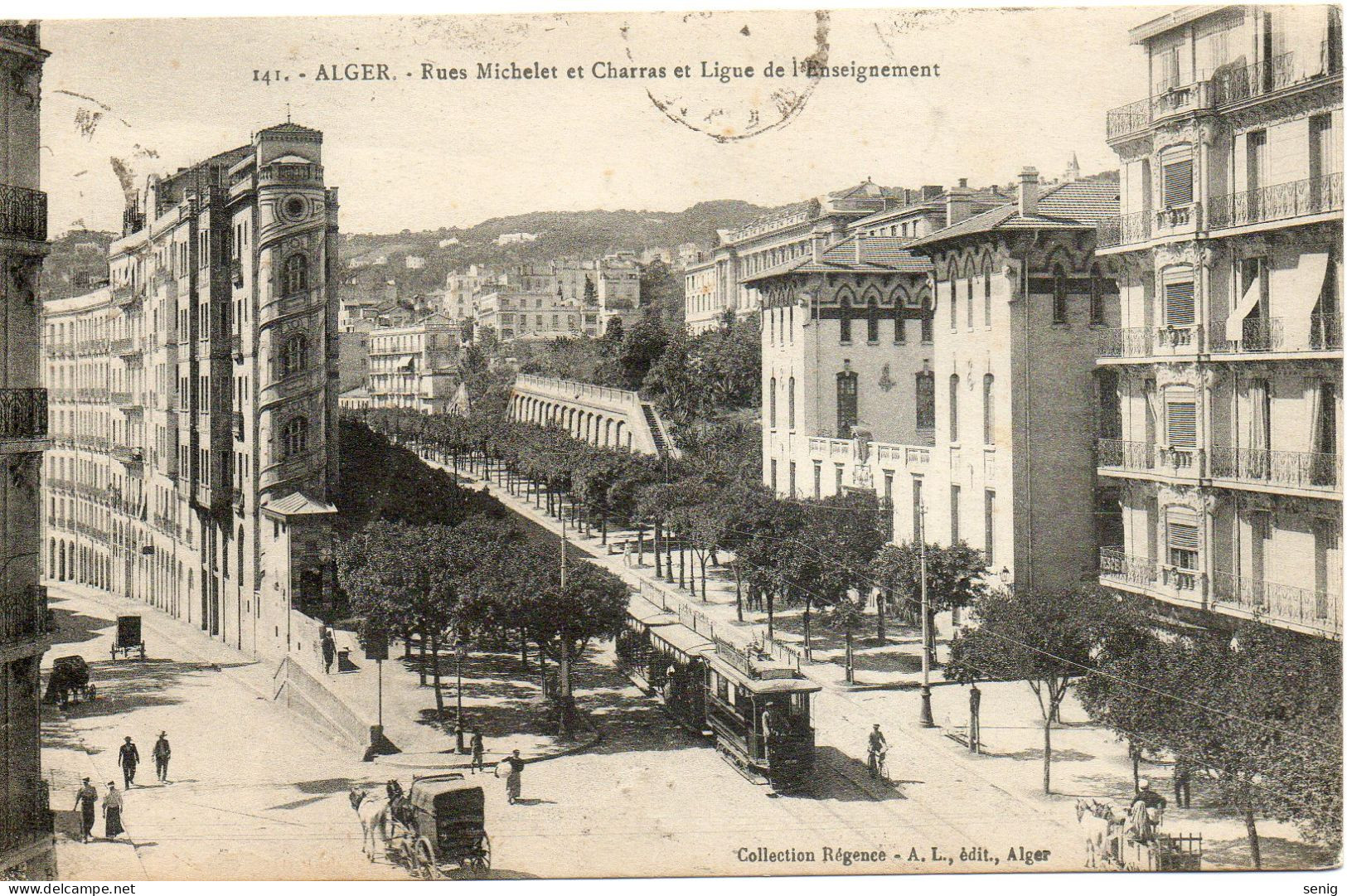 ALGERIE - ALGER - 141 Rues Michelet Et Charras Ligue De L'Enseignement - Collection Régence A. L. édit. Alger (Leroux) - - Alger