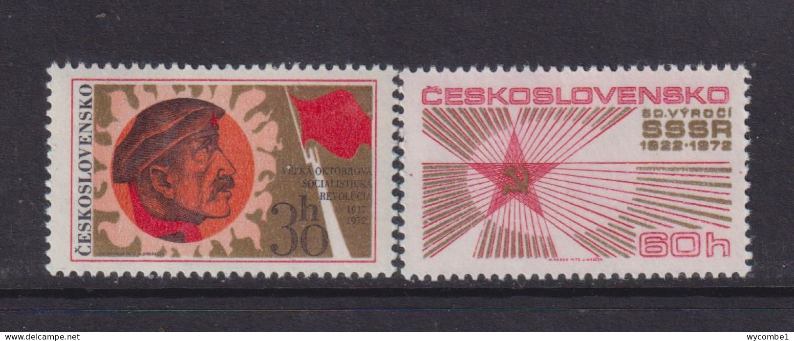 CZECHOSLOVAKIA  - 1972 Russian Revolution Set Never Hinged Mint - Ungebraucht