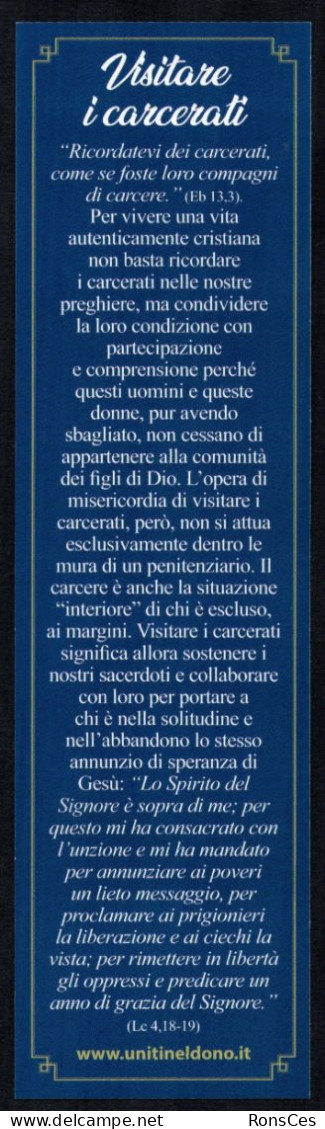 RELIGION - ITALIA - SEGNALIBRO / BOOKMARK UNITI NEL DONO - VISITARE I CARCERATI - SESTA OPERA MISERICORDIA - I - Marque-Pages